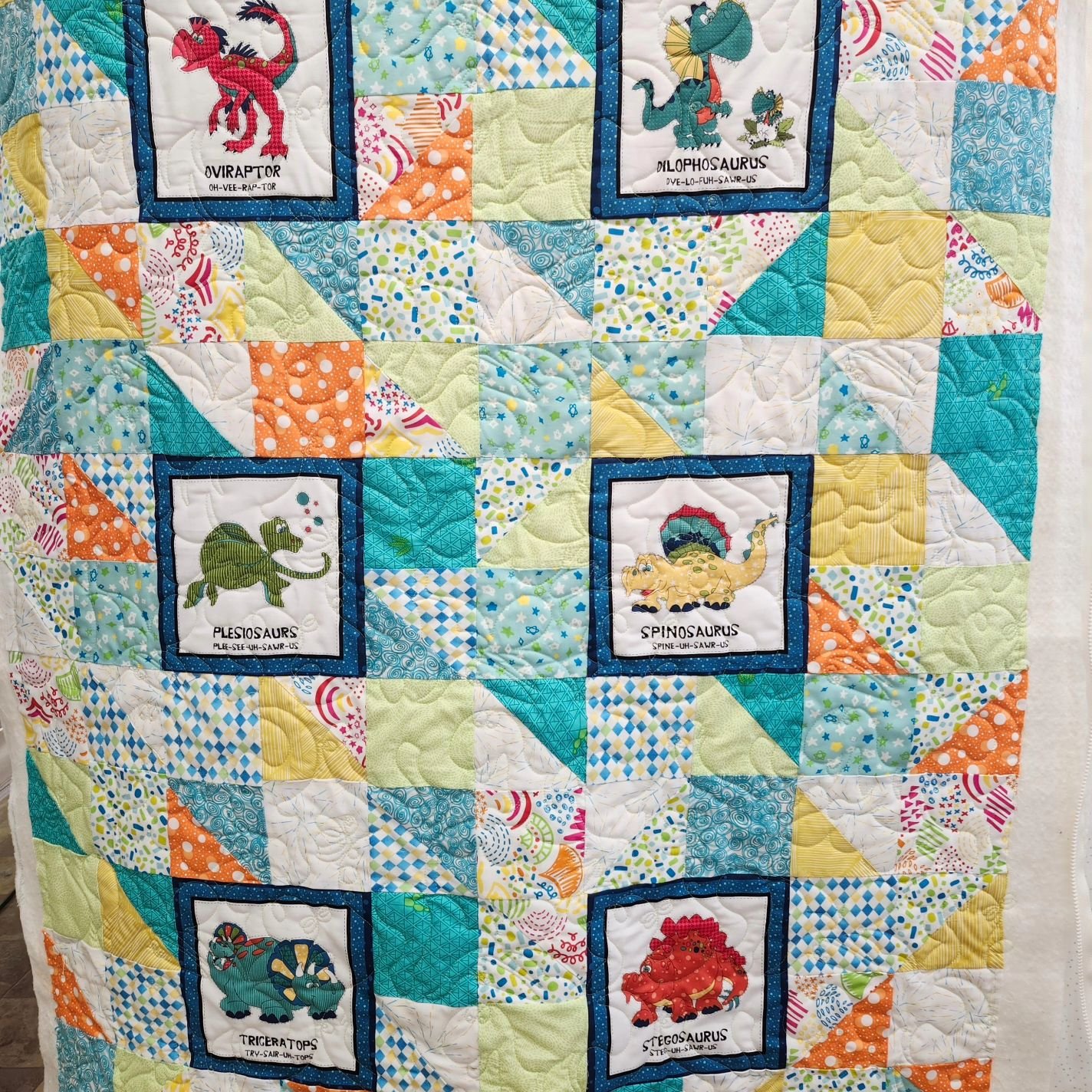 Debbie was in today to longarm both of these cute baby quilts.  The first is quilted with a pattern called 'dinosaurs'. The second is quilted with a pattern called 'circle meander' ##longarmmachinerentals ##quiltfun ##quiltyourselfawesome ##quilting 