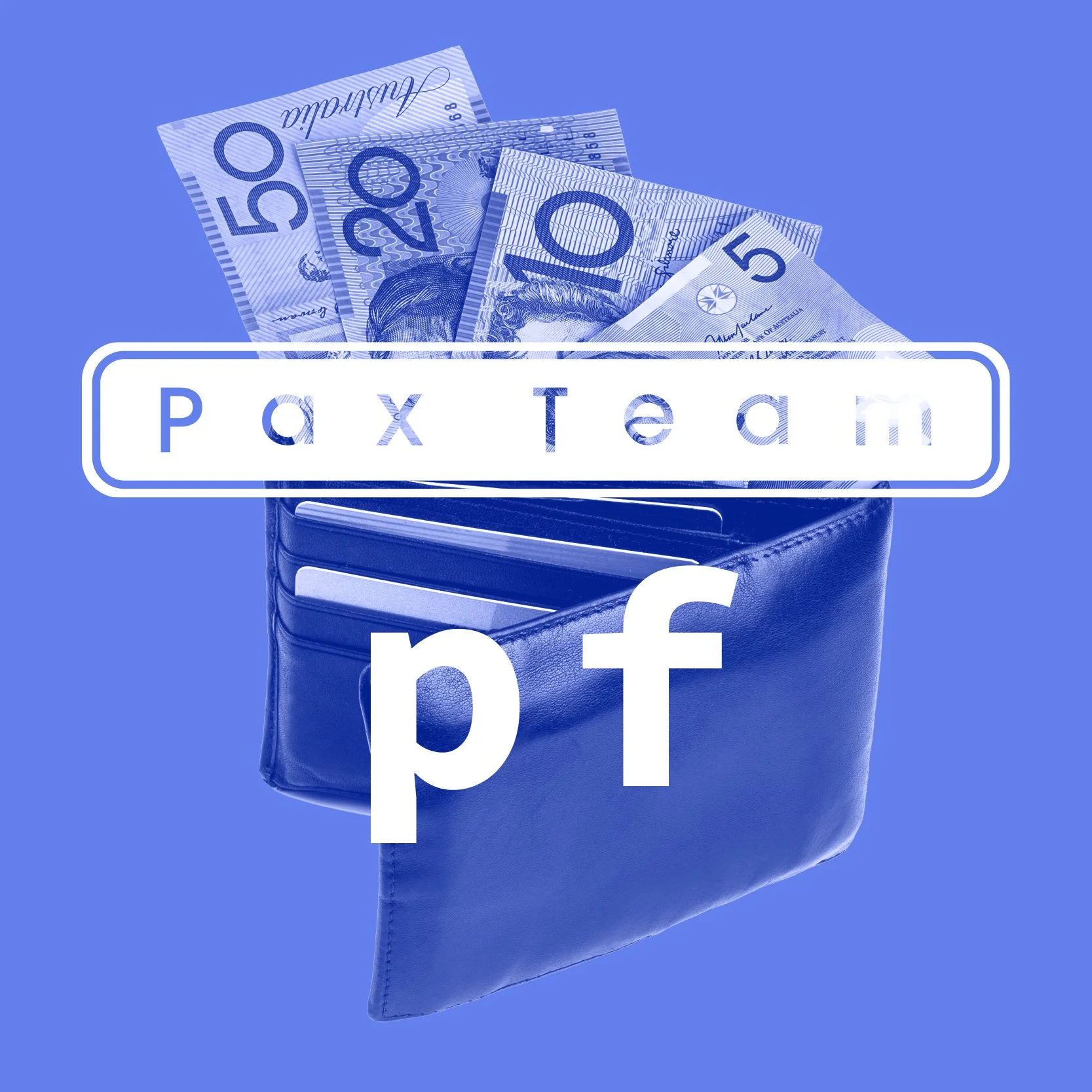Black wallet with Australian banknotes and PAX TEAM Pax Fines logo, representing support to dispute police fines.