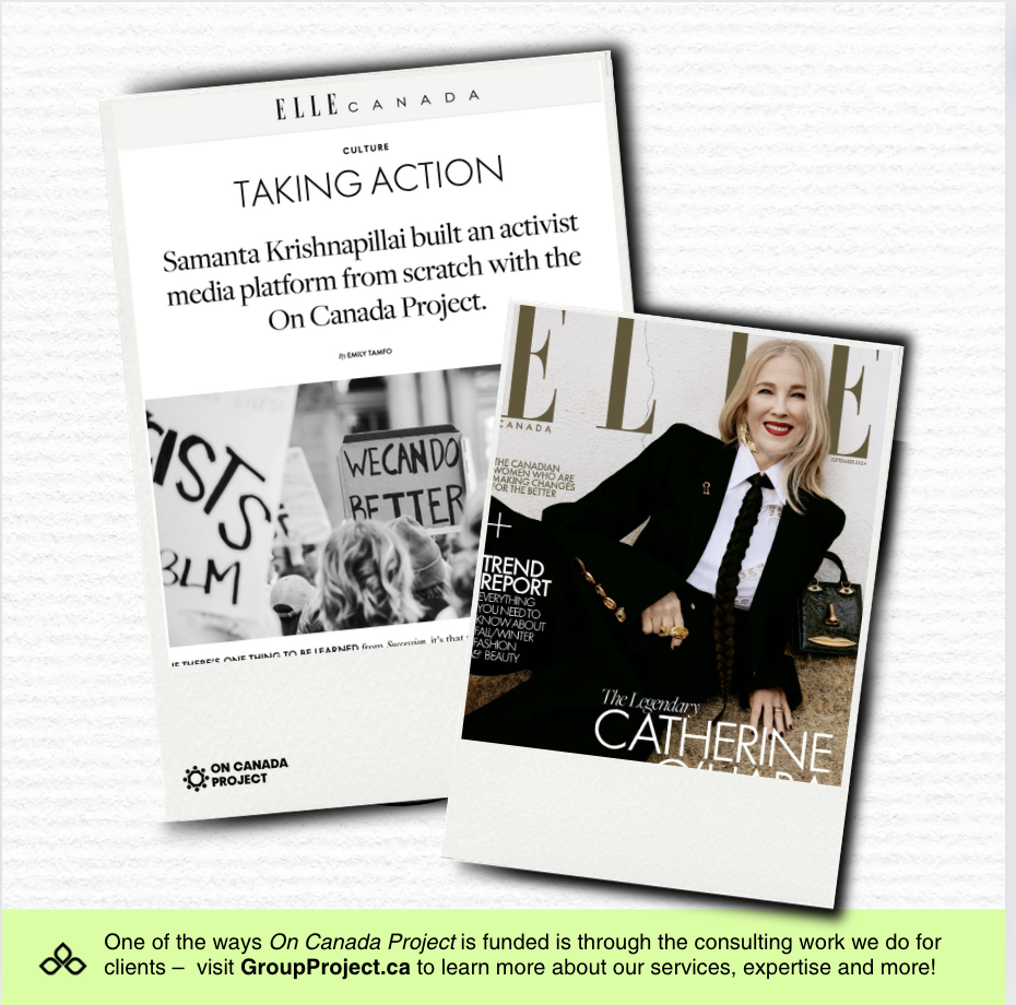 Elle Canada features On Canada Project in their September Issue