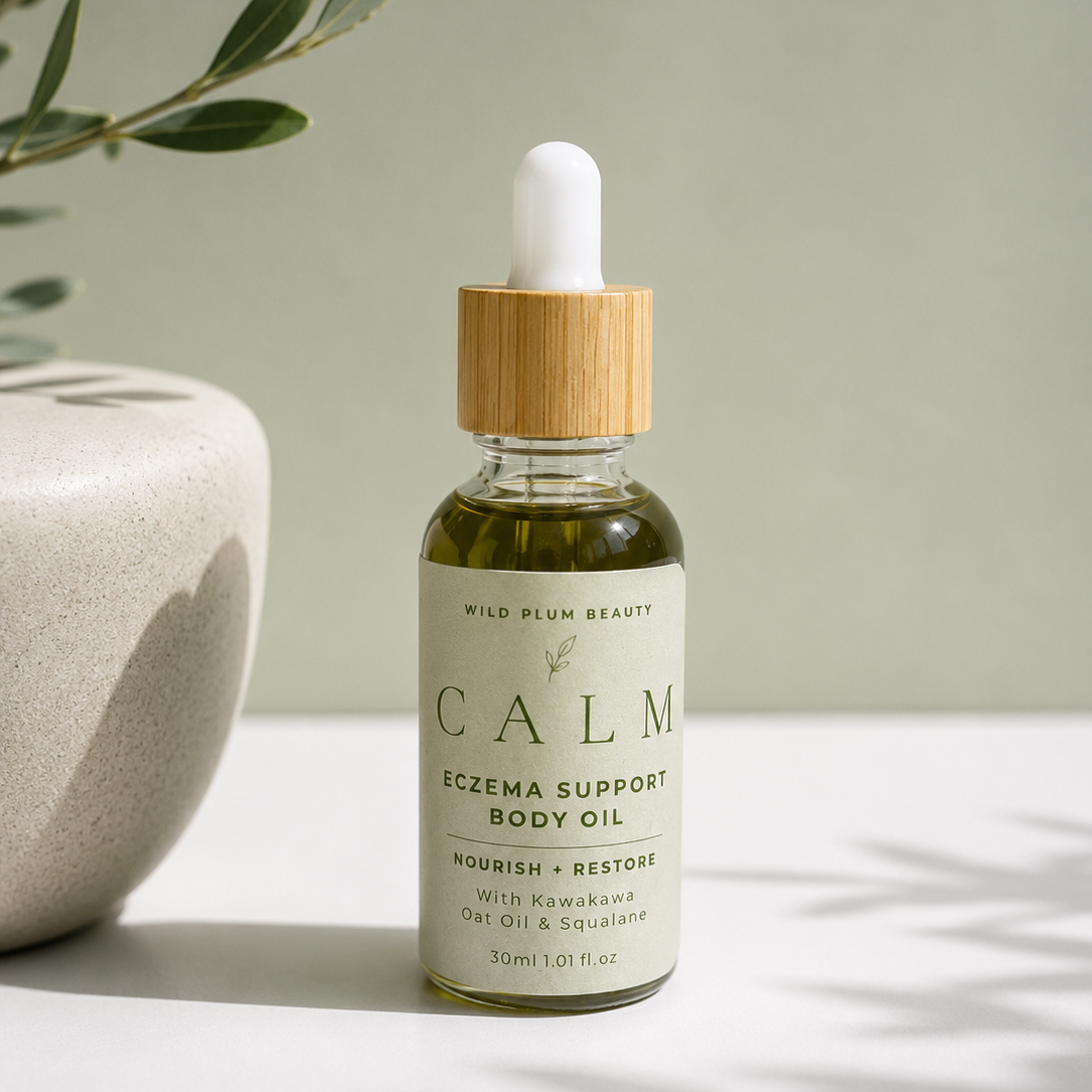 Calm- Eczema Support Body & Face Oil to Hydrate and Calm Irritated Skin-Kawakawa, Oat and Squalane-30ml