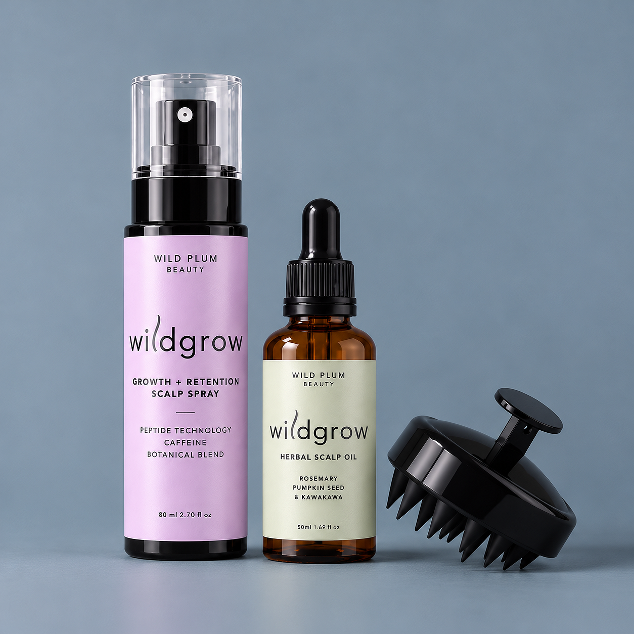 Wildgrow Hair Growth & Scalp Care Duo | Peptide Spray + Herbal Scalp Oil- 2 FREE GIFTS