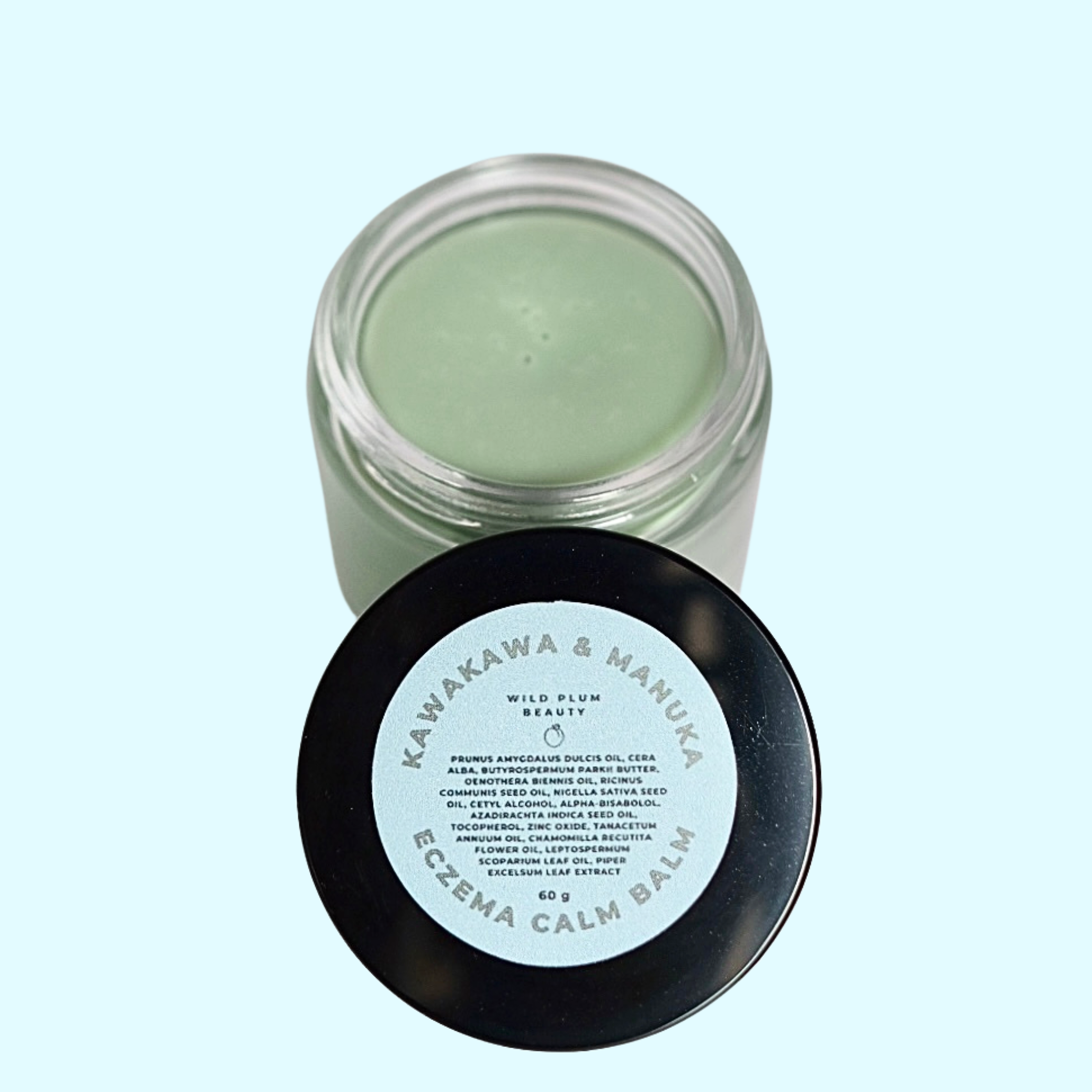 Eczema Calm Balm with kawakawa and manuka in 60g tin for soothing itchy and irritated skin