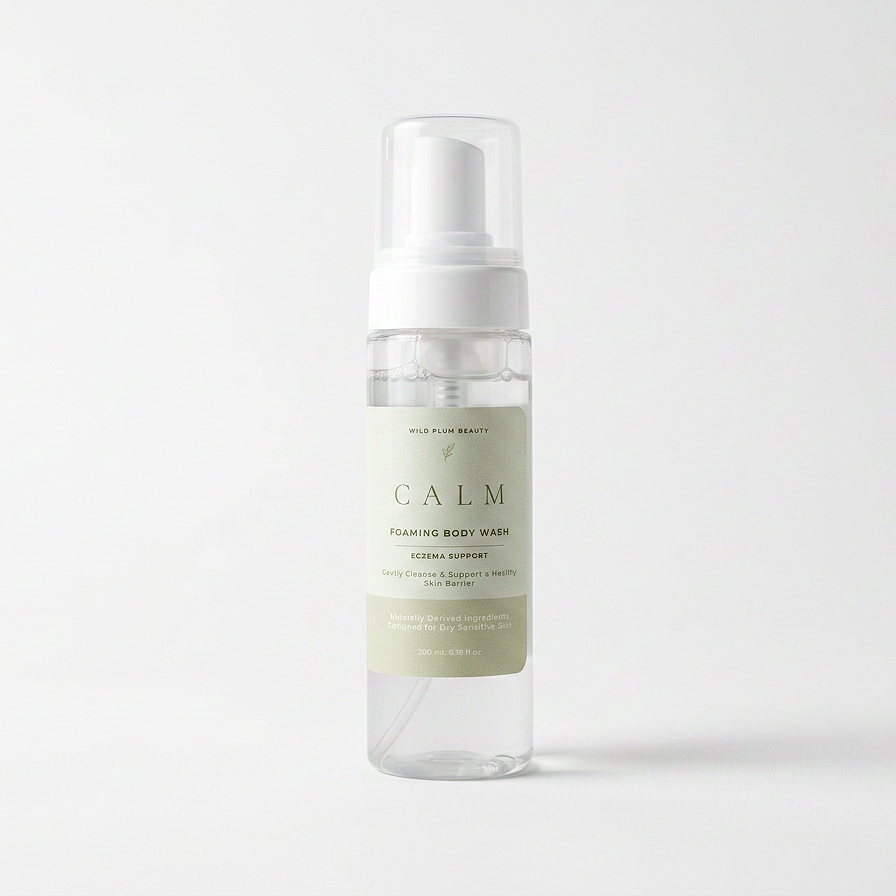 calm gentle foaming body wash for eczema prone skin