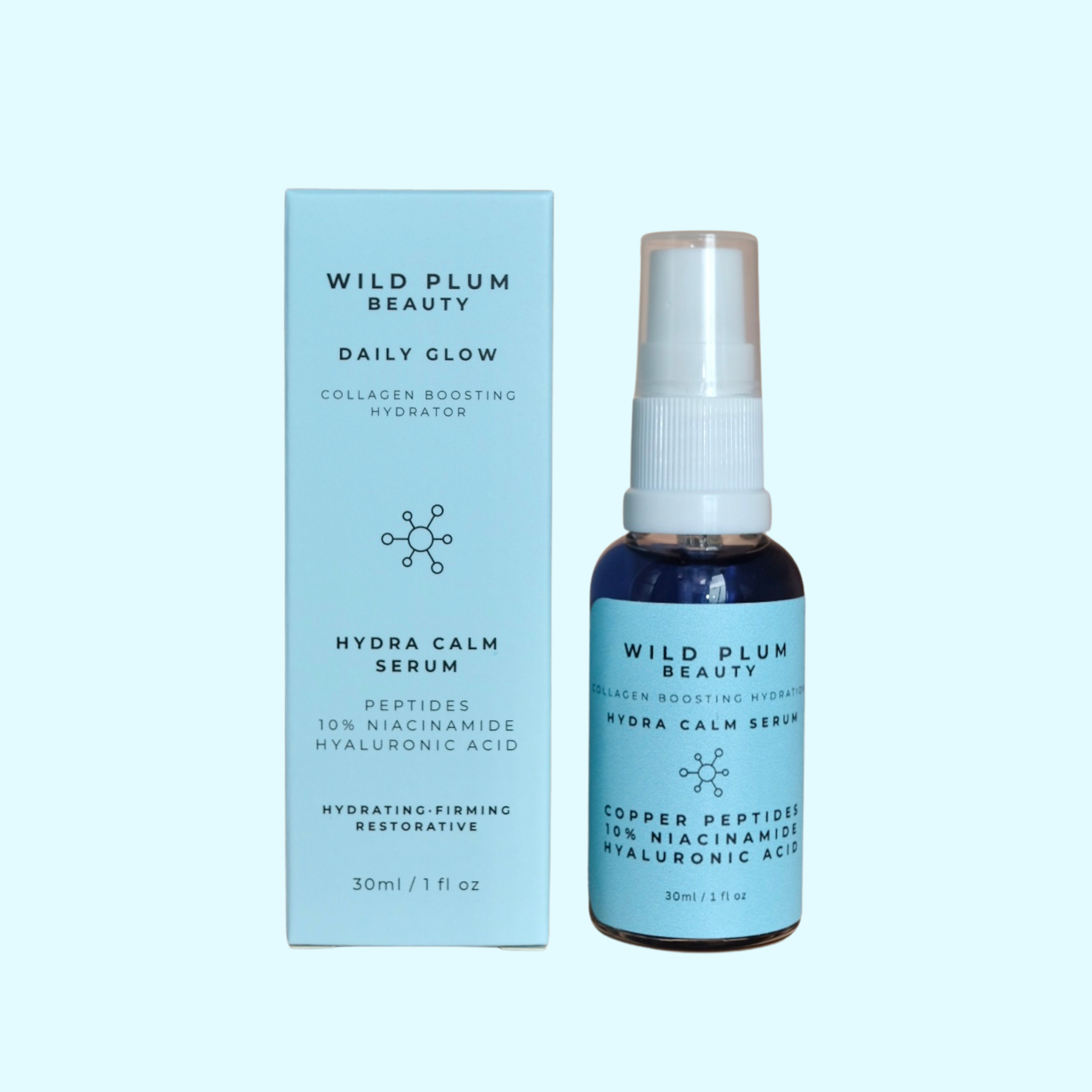 Hydra Calm Serum-Hyaluronic acid with 10% Niacinamide & Blue Copper Peptides -Collagen Stimulation & Intense Hydration-30ml