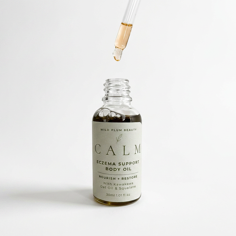 Calm Eczema Support Body & Face Oil A gentle, nourishing oil blend for dry, itchy and compromised skin.
