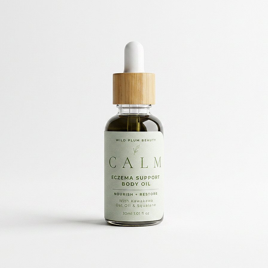 Calm Eczema Support Body & Face Oil A gentle, nourishing oil blend for dry, itchy and compromised skin.