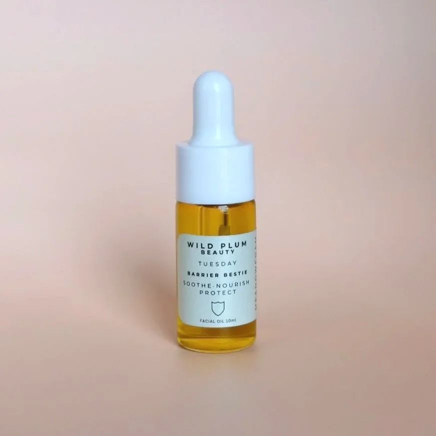 Barrier Bestie Functional Face Oil with Meadowfoam, Kawakawa & Avocado for sensitive skin and eczema, wild plum beauty