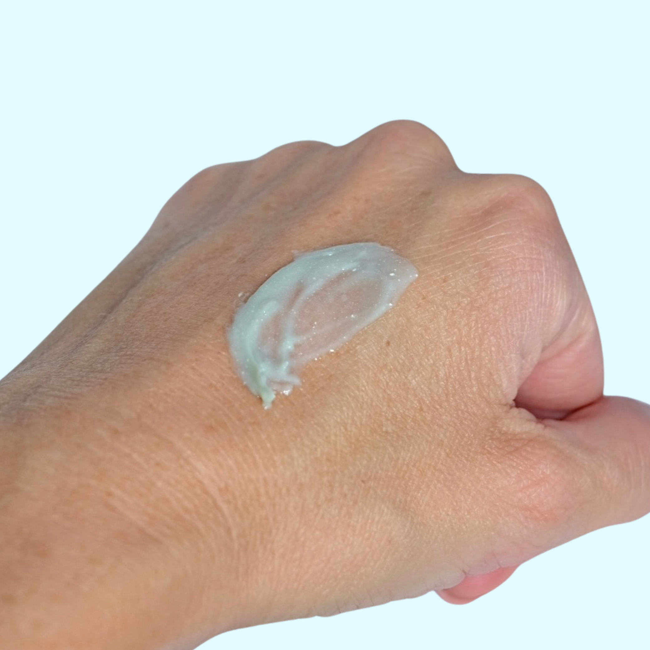 Natural eczema balm texture with zinc oxide and nourishing plant oils for itch relief