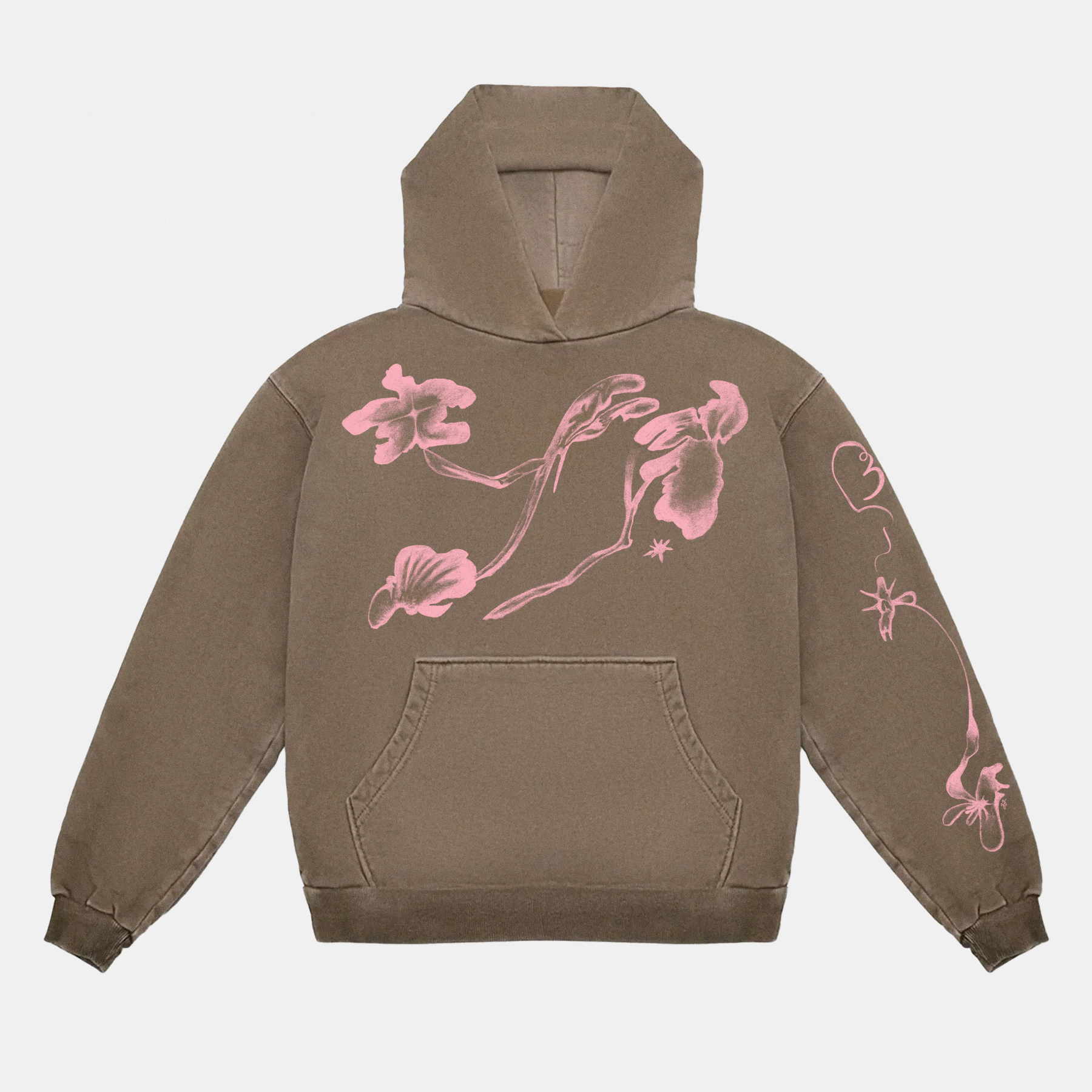 The Impressions Hoodie (Brown+Pink)