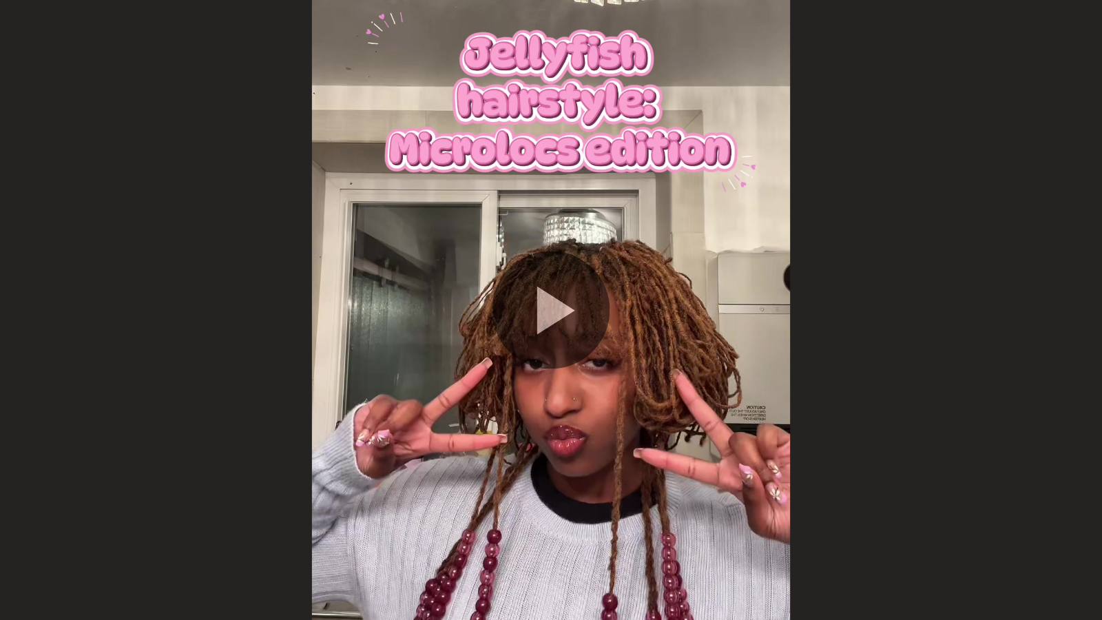 jellyfish hairstyle updo on long microlocs