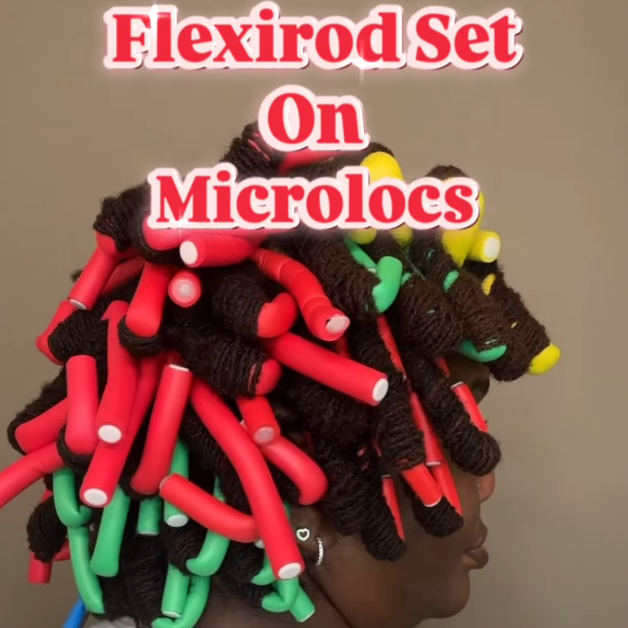 woman with microlocs and flexi rods