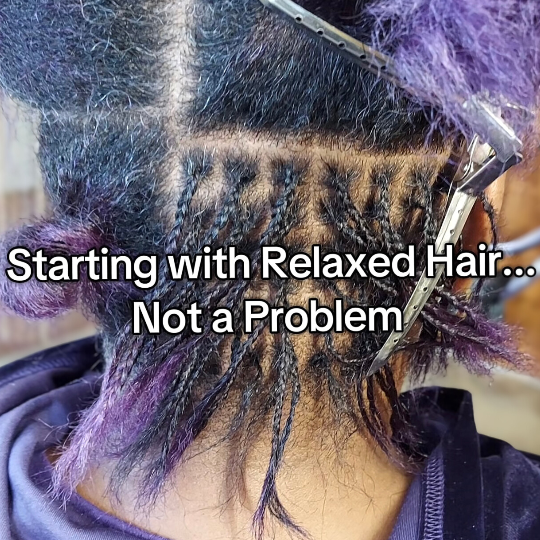 woman with microlocs on permed hair