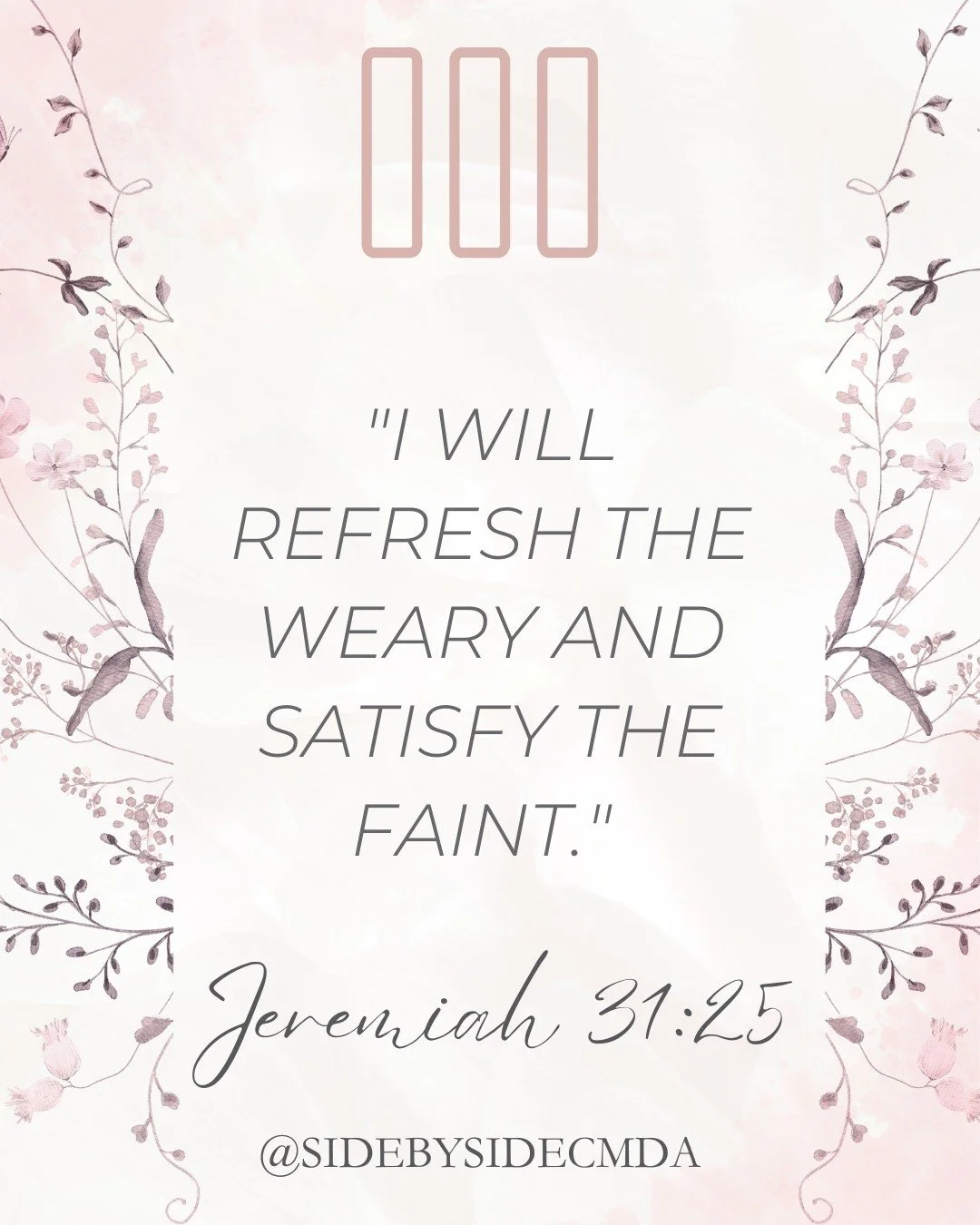 💟 Encouragement for Our Side By Side Sisters 💟
"I will refresh the weary and satisfy the faint." – Jeremiah 31:25
✨ Serving and supporting others can be draining at times, but God promises to refresh and renew our spirits. Take a