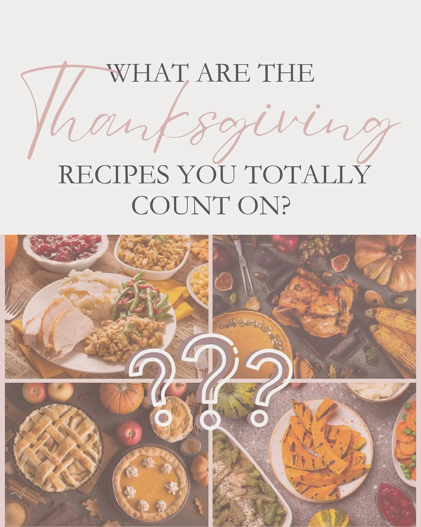 ✨Saturday Fun! ✨

Ladies, who has time to plan Thanksgiving dinner???? 🤷&zwj;♀️ Let&rsquo;s help each other out! I&rsquo;d love to hear from you &mdash; what&rsquo;s that one Thanksgiving recipe you can always count on? 🦃🍠 Whether it&rsquo;s Gra