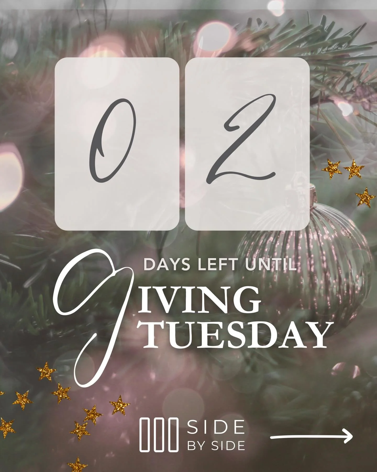 ✨ Only 2 days left until Giving Tuesday! ✨
As we look back on this past year, our hearts are full of gratitude for all God is doing through Side By Side&mdash;a ministry dedicated to walking alongside women married to healthcare workers and dentists