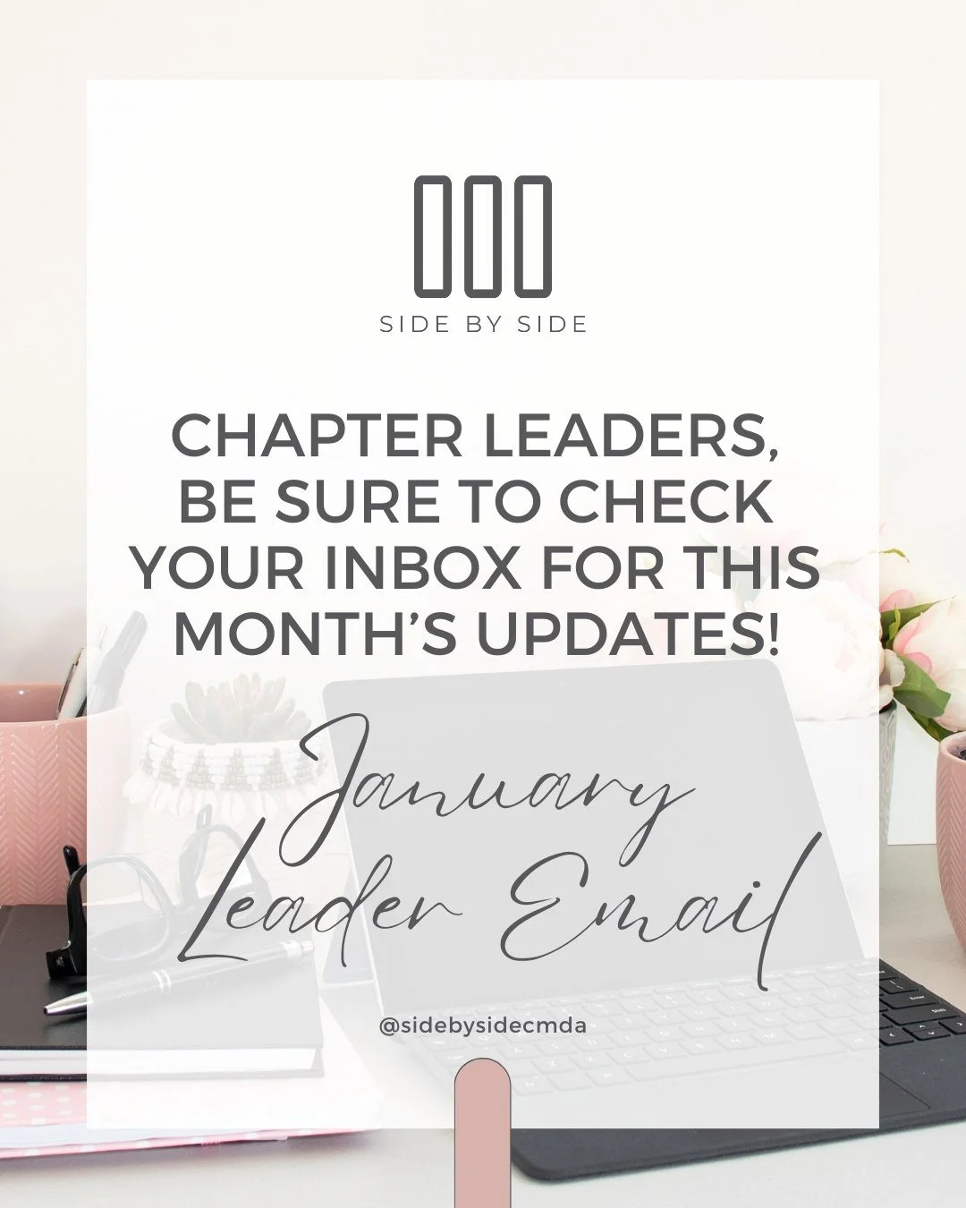 📢 Chapter Leaders! 📢 Be sure to check your inbox for your January Leader Email! 📩

✨ Stay informed, encouraged, and equipped as you lead your chapters well. 💟 

#SideBySideCMDA #CMDANational #HealthcareCommunity