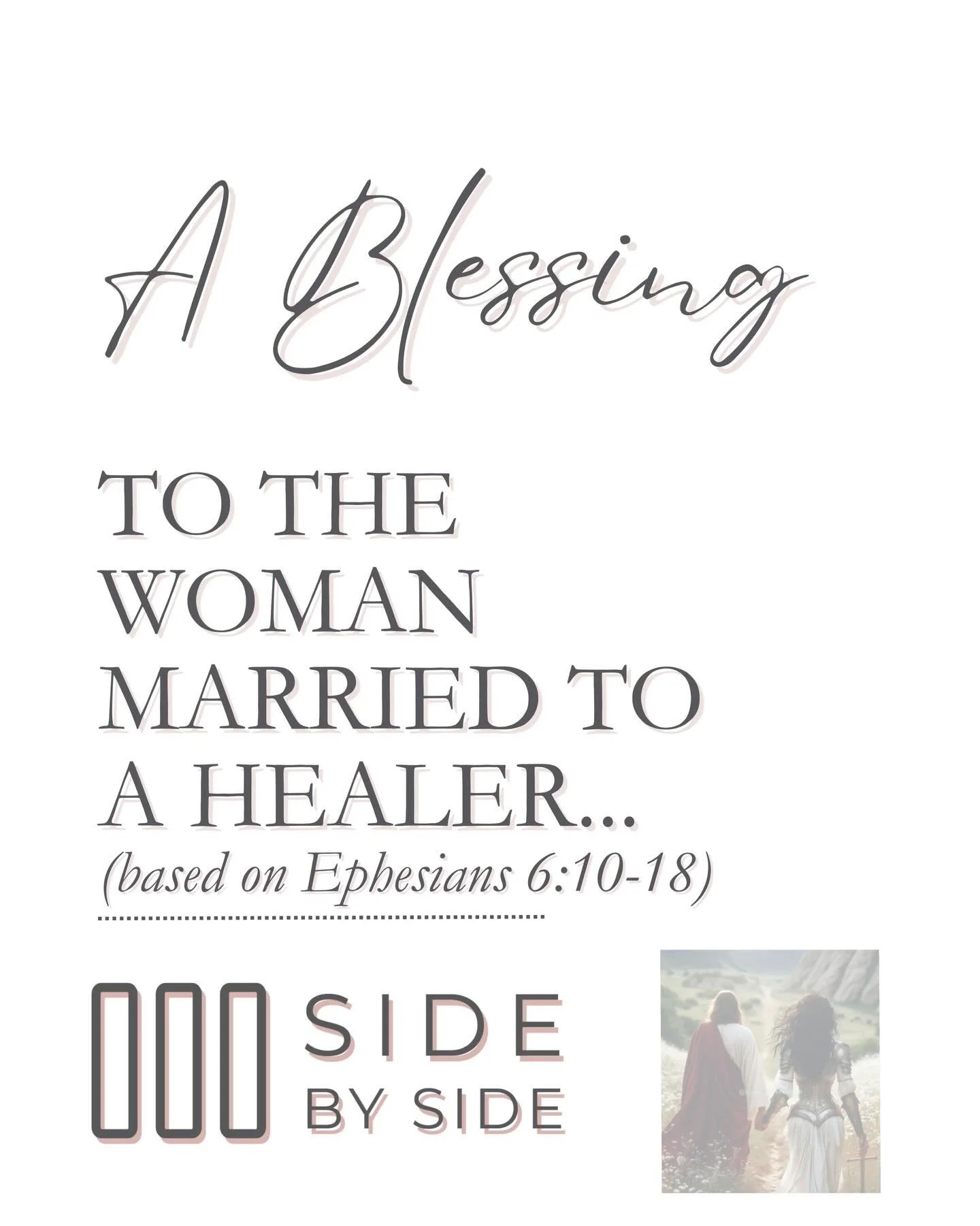 Daughter of the King.
Mother of nations.
Warrior who stands side by side with a healer. 👑⚔️

You are equipped. You are covered. You are called.

✨ Join the Side By Side Prayer Team for our next Prayer Hour, led by Julie Fernandez, on March 15th at 1