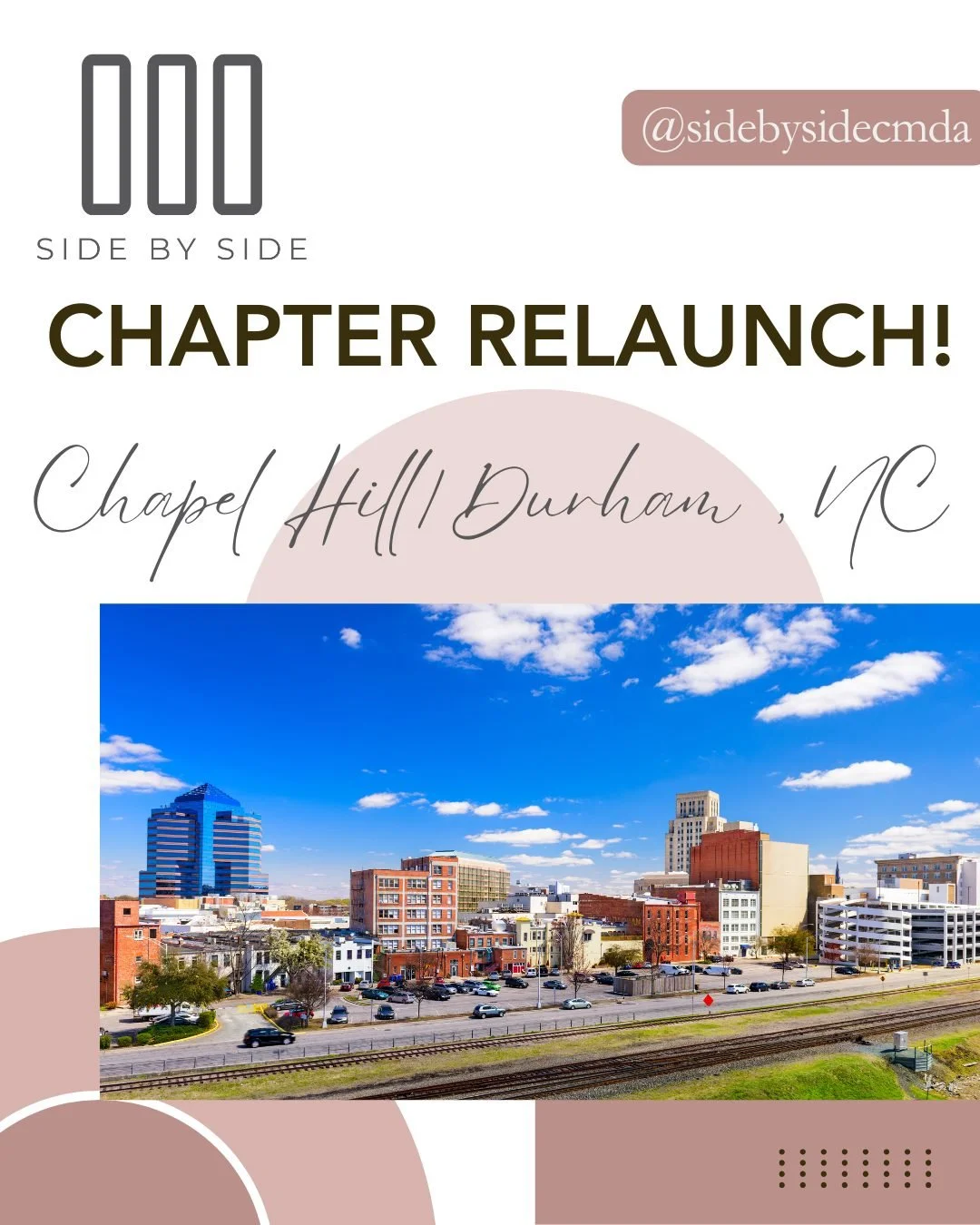 ✨ BIG NEWS, friends! ✨ Side By Side - Chapel Hill is RELAUNCHING in Durham, NC! 🎉💛 We are beyond grateful to Joanna Murray and Rachel Iglesia for leading this beautiful endeavor and pouring love into women married to healers. 🙌💒

God is doing a n