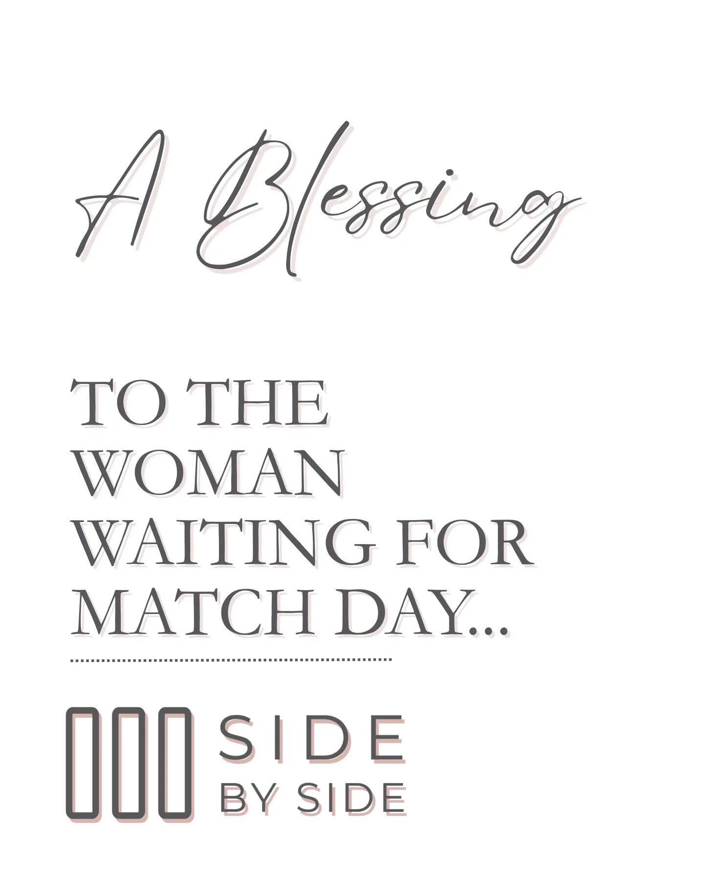A Blessing for the Woman preparing for her husband&rsquo;s match day...

Waiting can feel heavy &mdash; especially when your future is hanging in the balance.

Today, we speak peace over the woman holding her breath for Match Day. May God steady yo