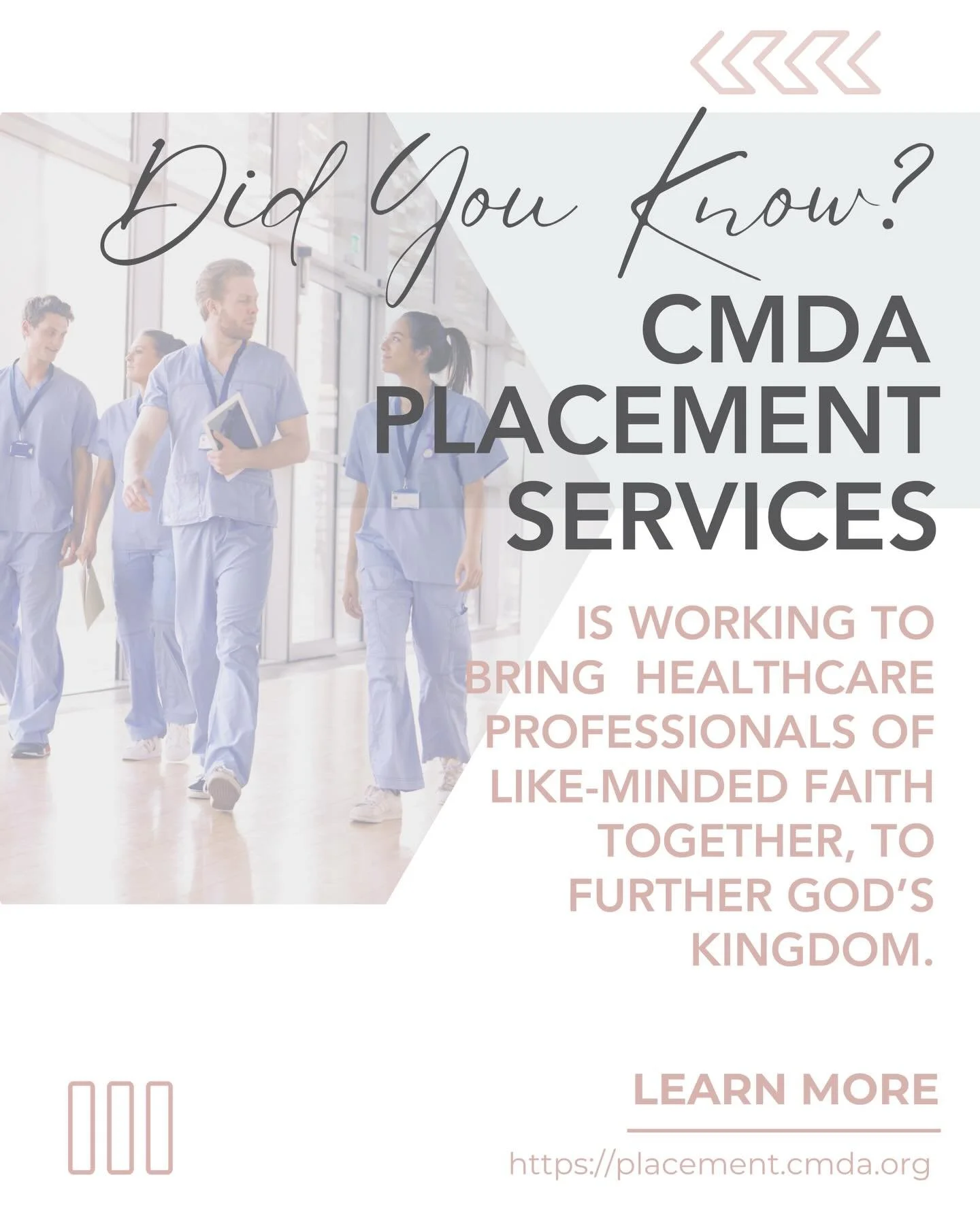 Did you know? 🤔

If you&rsquo;re married to a healer, you know medicine isn&rsquo;t just a career&mdash;it&rsquo;s a calling. ❤️&zwj;🩹

CMDA Placement Services connects Christian healthcare professionals with practices that share their faith and de