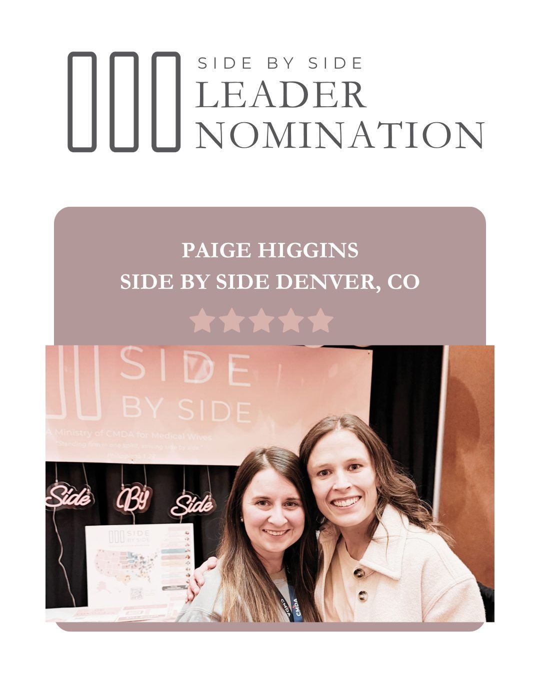 Grateful doesn&rsquo;t even begin to cover it. 💛

The Executive Team is so thankful for the faithful &ldquo;yes&rdquo; of Paige Higgins, leader of Side By Side Denver, CO. Your willingness to serve, to lead with humility, and to walk alongside women