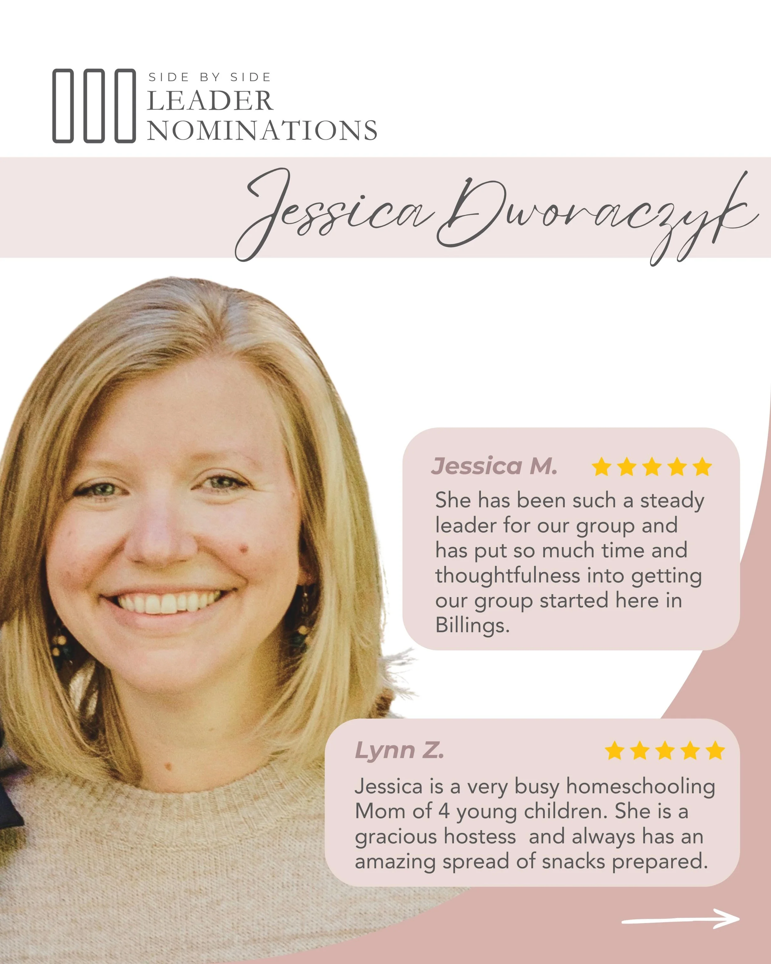 &ldquo;How good and pleasant it is when God&rsquo;s people live together in unity.&rdquo; &ndash; Psalm 133:1 

We are overflowing with gratitude for these incredible women of faith and service! 

Congratulations to Jessica D., Carli M., Jessica M., 