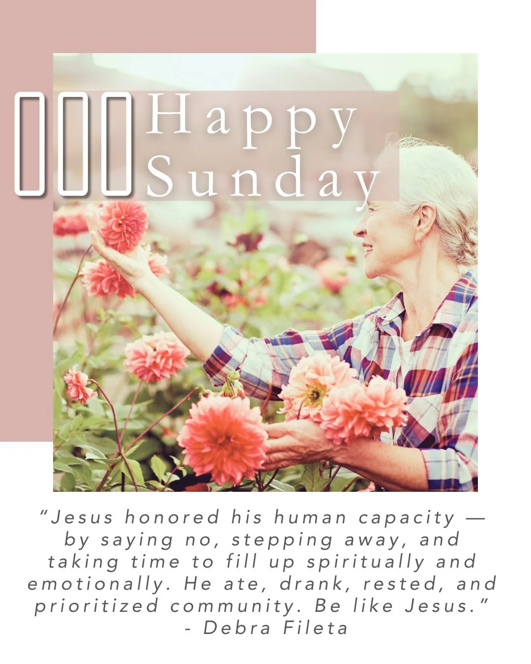 Happy Sunday, beautiful women 🤍

Consider this your permission to say "no" to something today.

&ldquo;Jesus honored his human capacity &mdash; by saying no, stepping away, and taking time to fill up spiritually and emotionally. He ate, dr