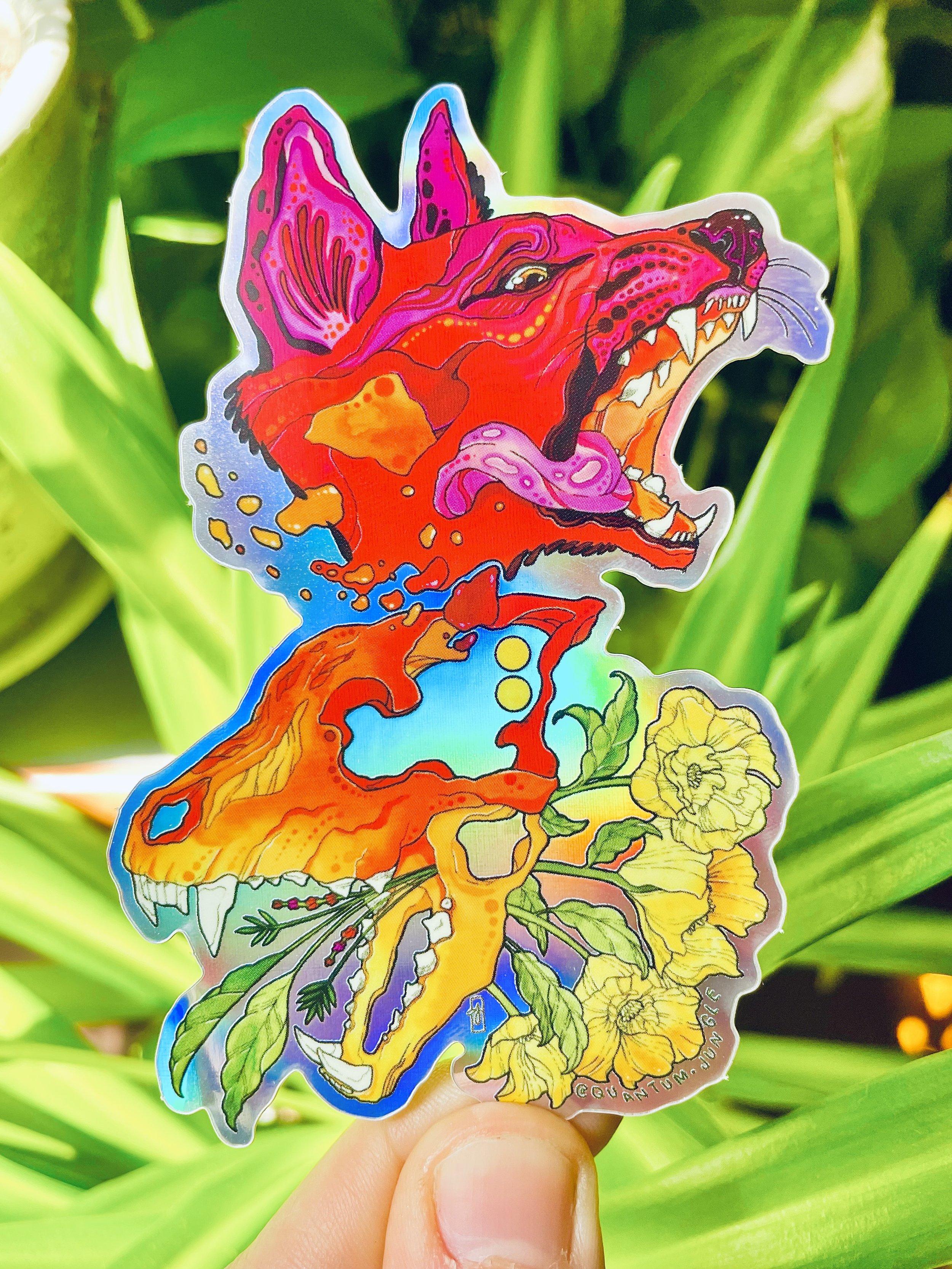 Holographic Dire Wolf Sticker