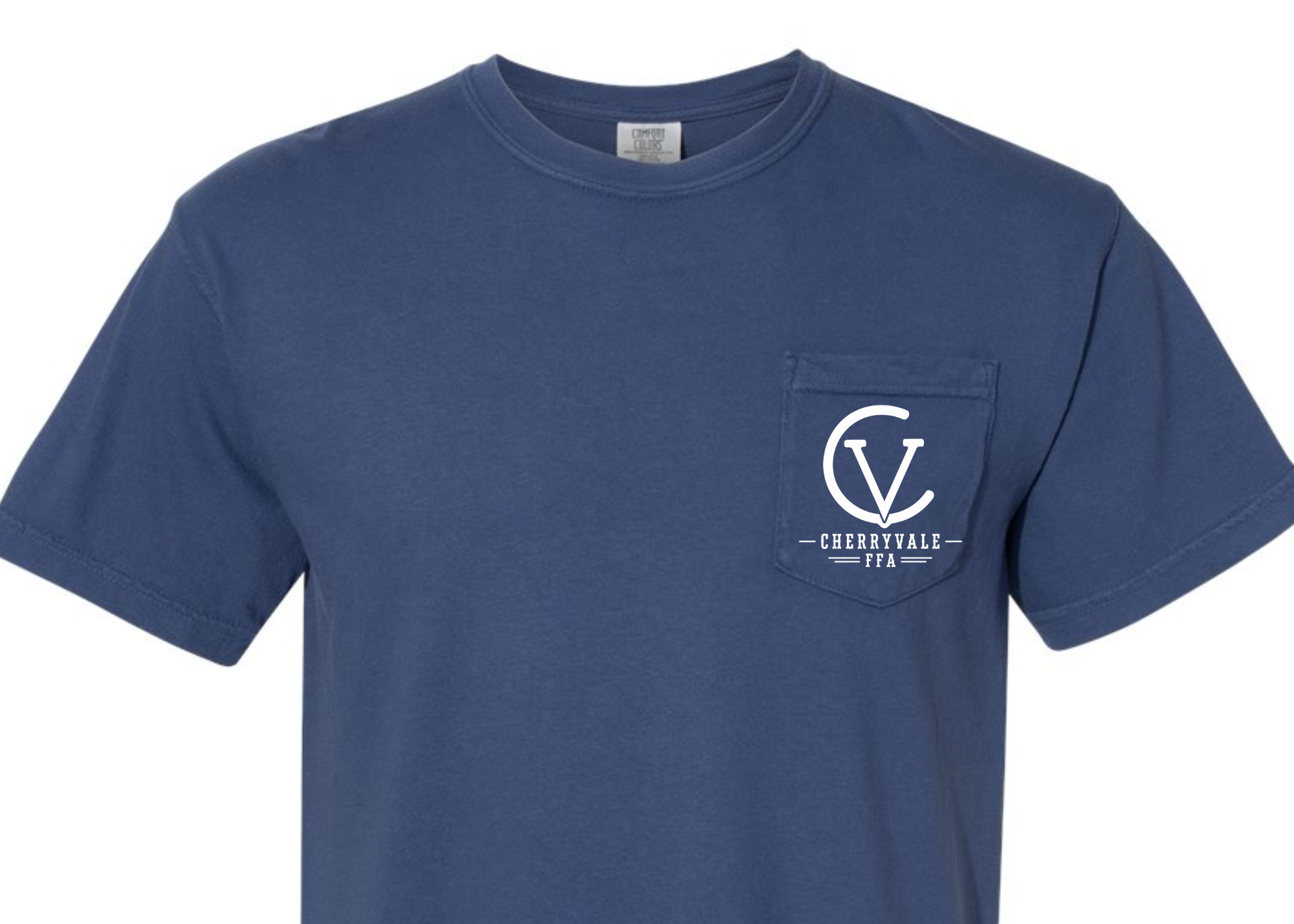 Comfort Colors Pocket Tee DTF printed