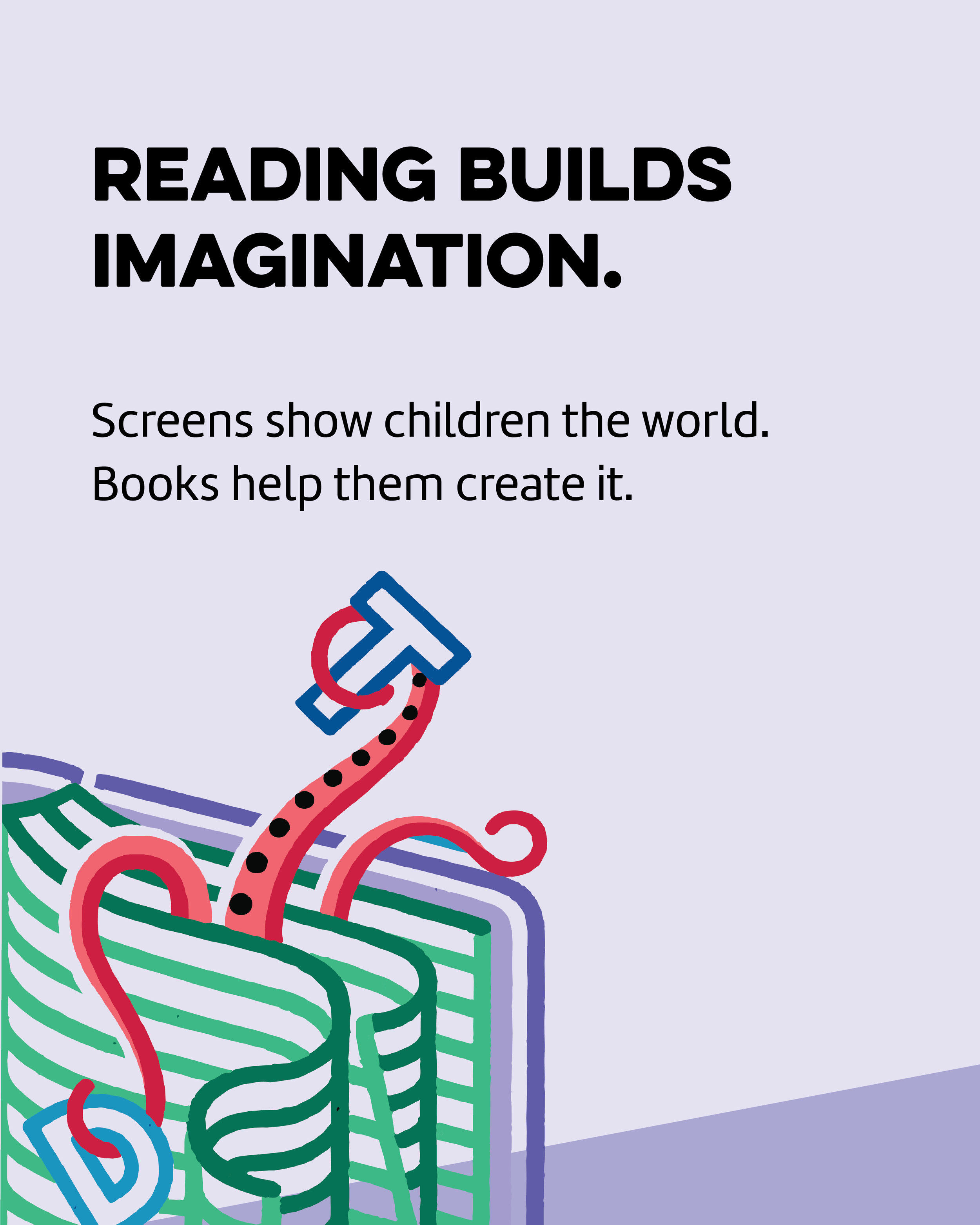 STORYVOR Reading Builds Imagination social media graphic designed by Veena Johnson