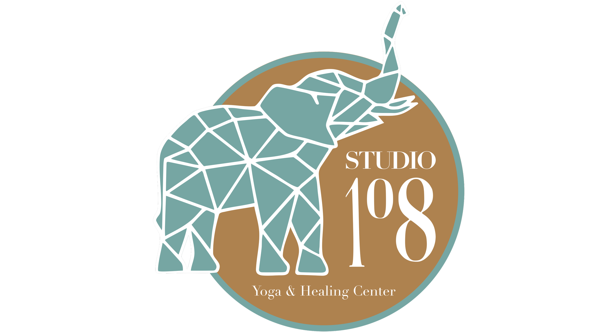 Studio 108 Teal Elephant Circle Logo