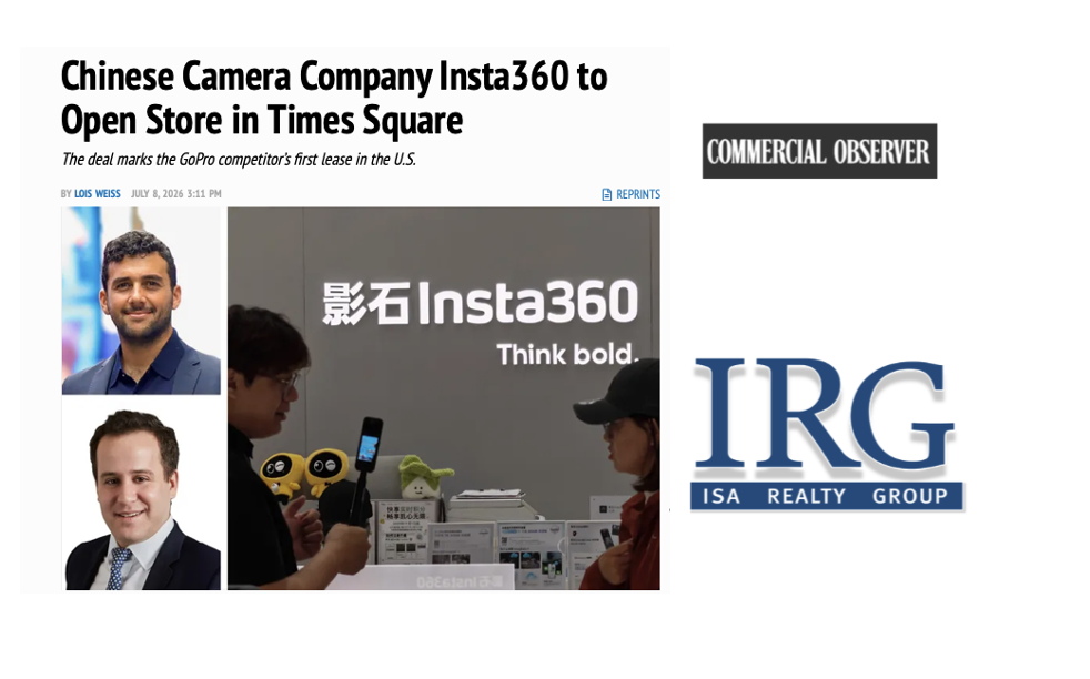 Chinese Camera Company Insta360 to Open Store in Times Square
