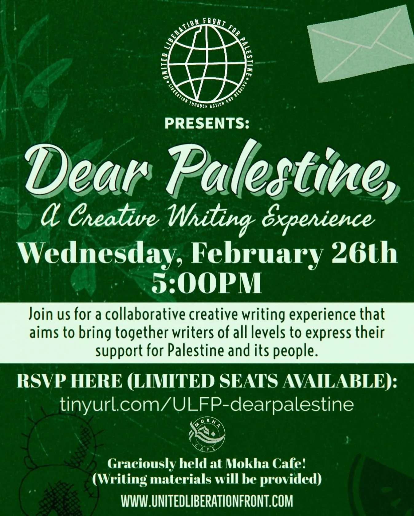 🇵🇸📝 LETTERS FOR PALESTINE: We are so excited to announce our third &lsquo;Letters for Palestine&rsquo; event where we&rsquo;ll be gathering together to write messages of support and solidarity for Palestinians in North Gaza right now:

🗓️ Wednesd