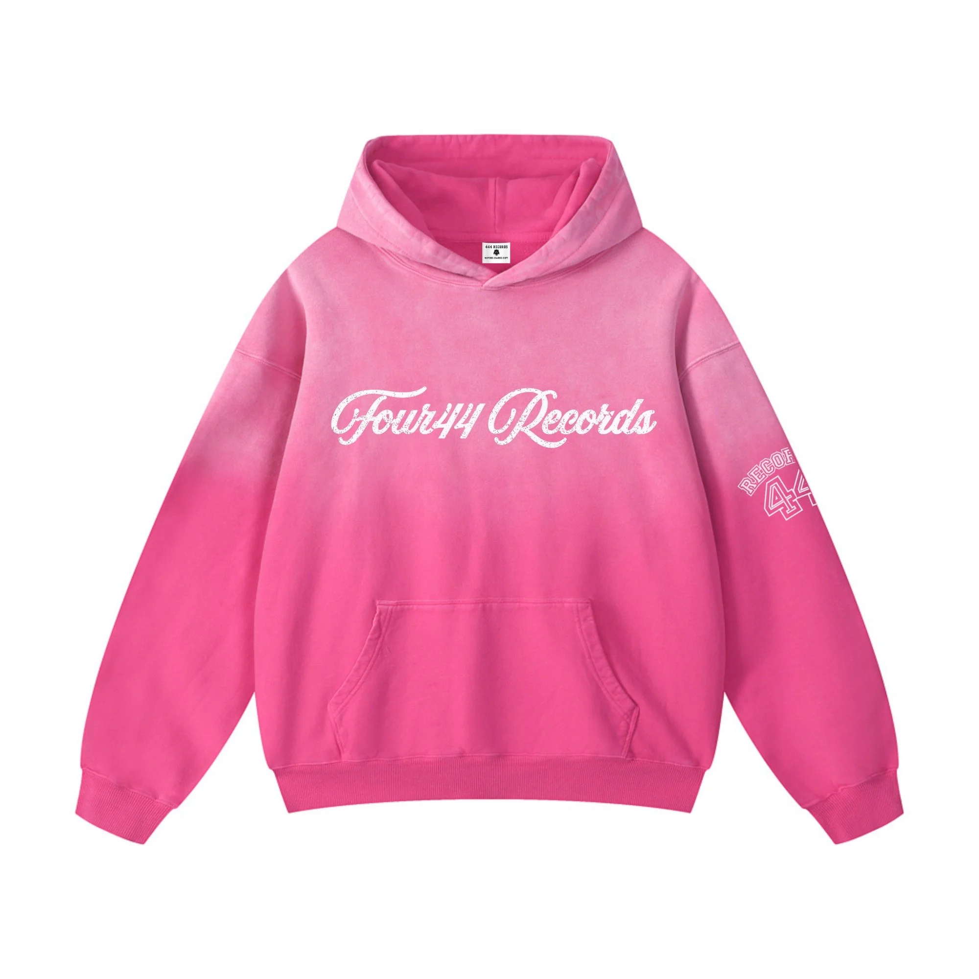 FOUR44 RECORDS UNISEX PINK HOODIE