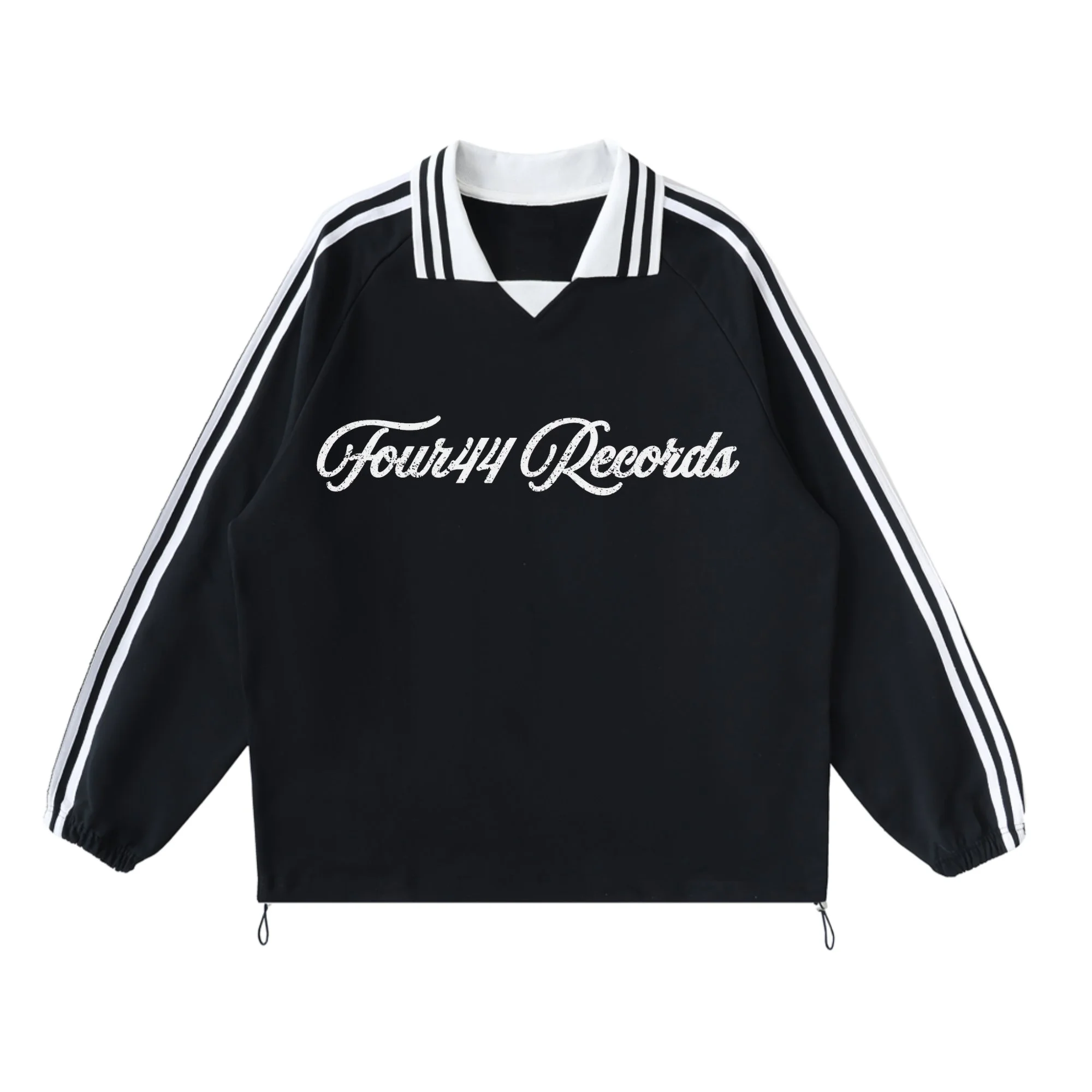 444 RECORDS LAPEL COLLAR SWEATSHIRT
