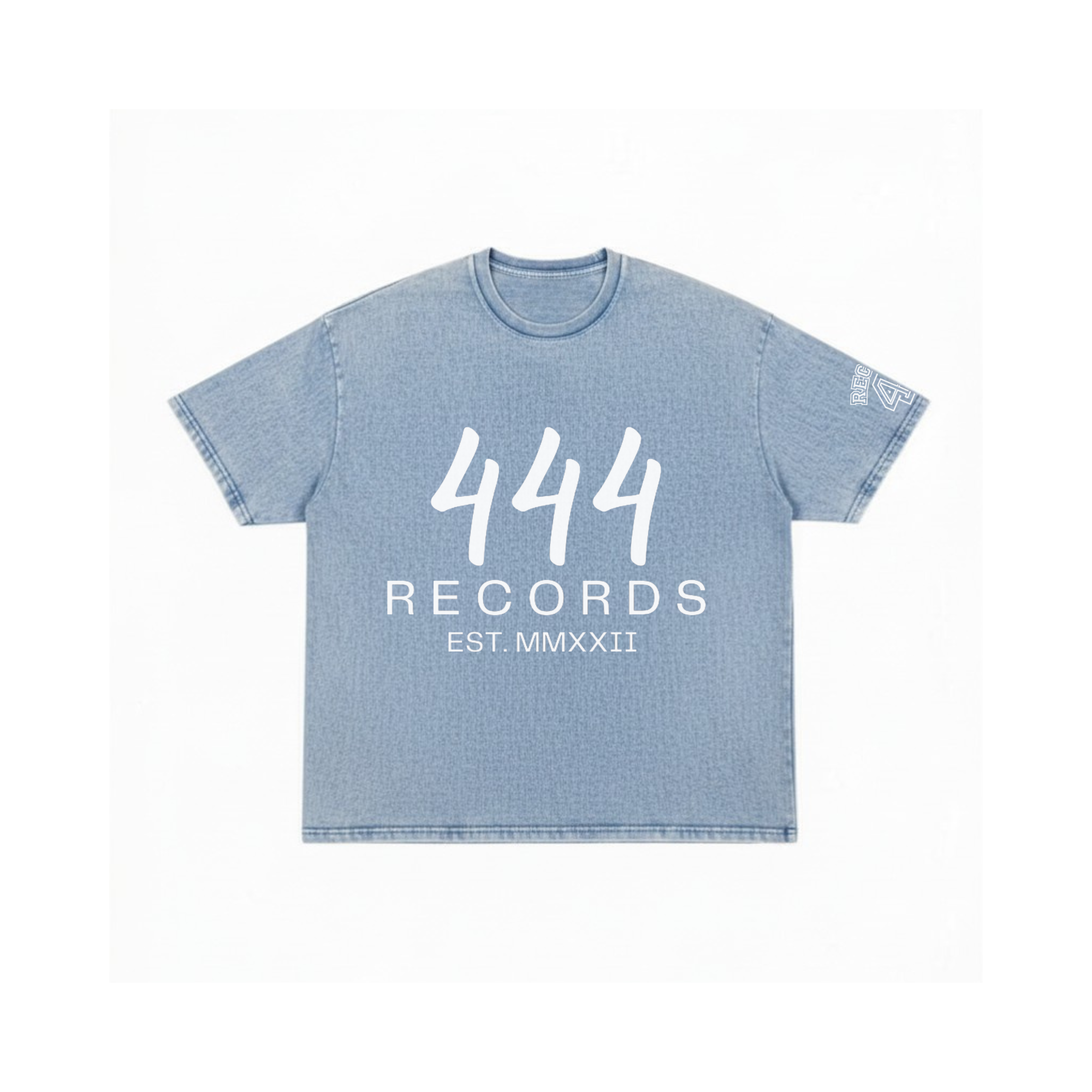 444 RECORDS WASHED DENIM HEAVYWEIGHT T SHIRT