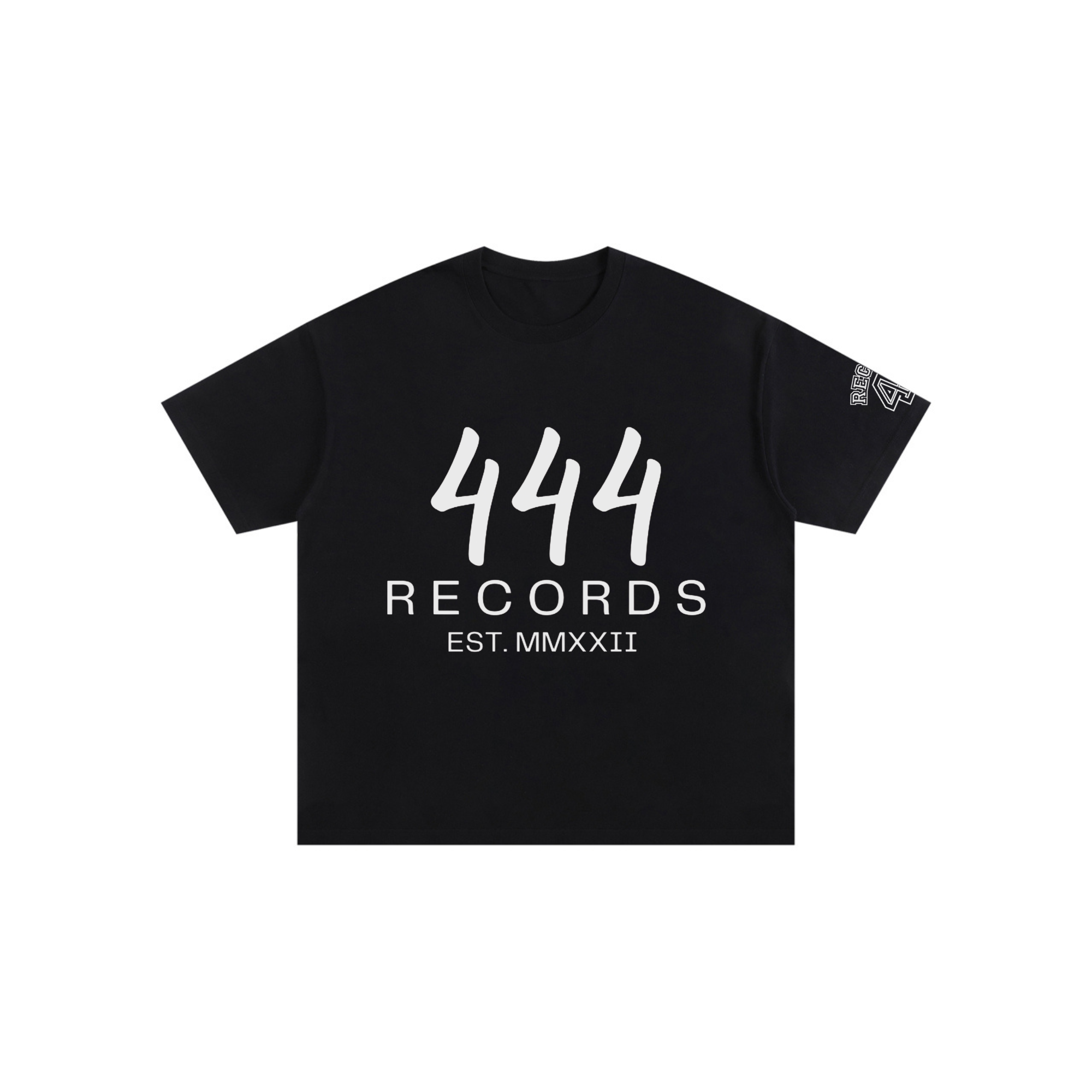 444 Records Black Heavyweight Tee