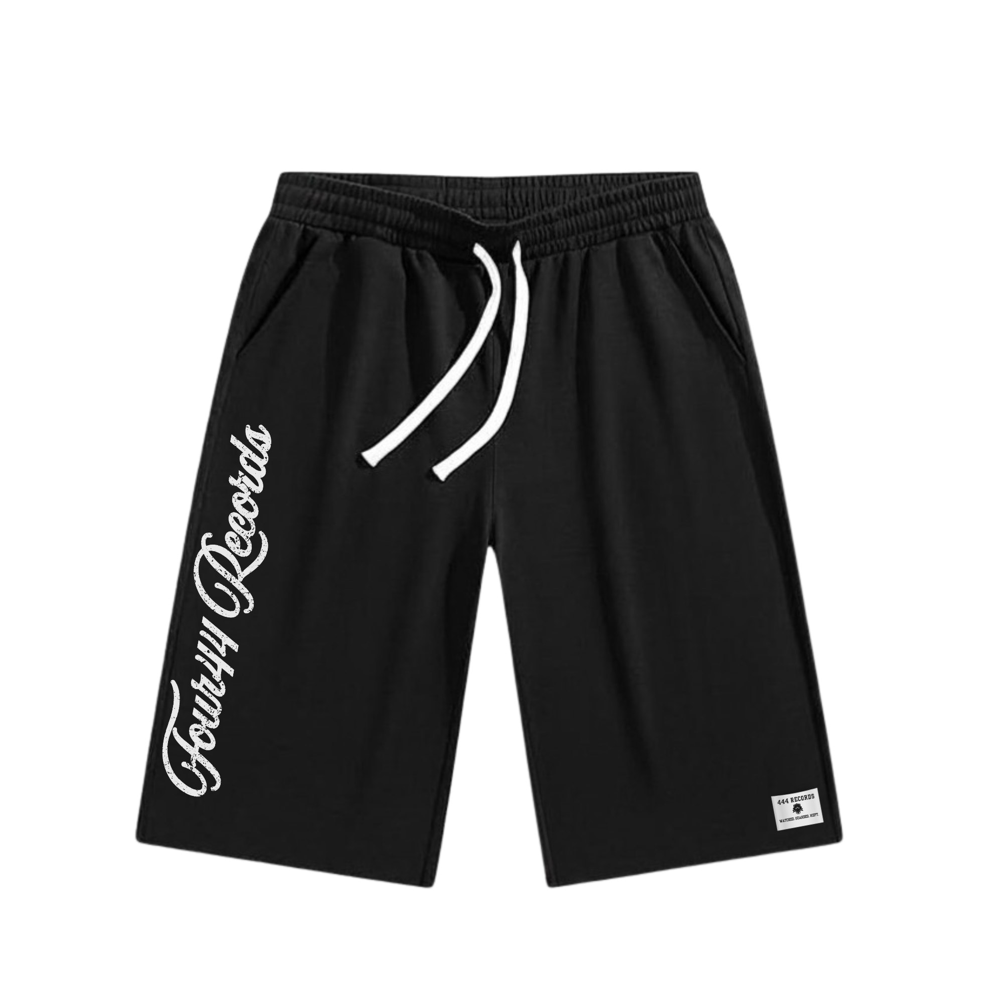 FOUR44 RECORDS BLACK SWEAT SHORTS
