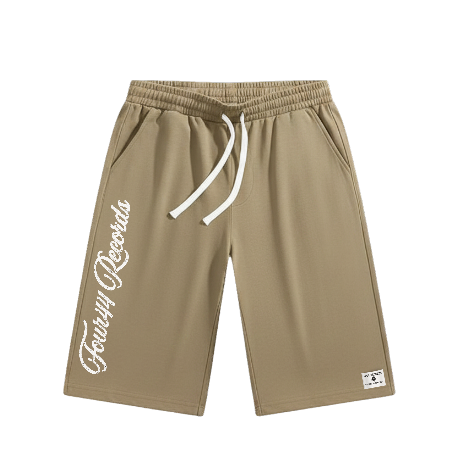 FOUR44 RECORDS KHAKI SWEAT SHORTS