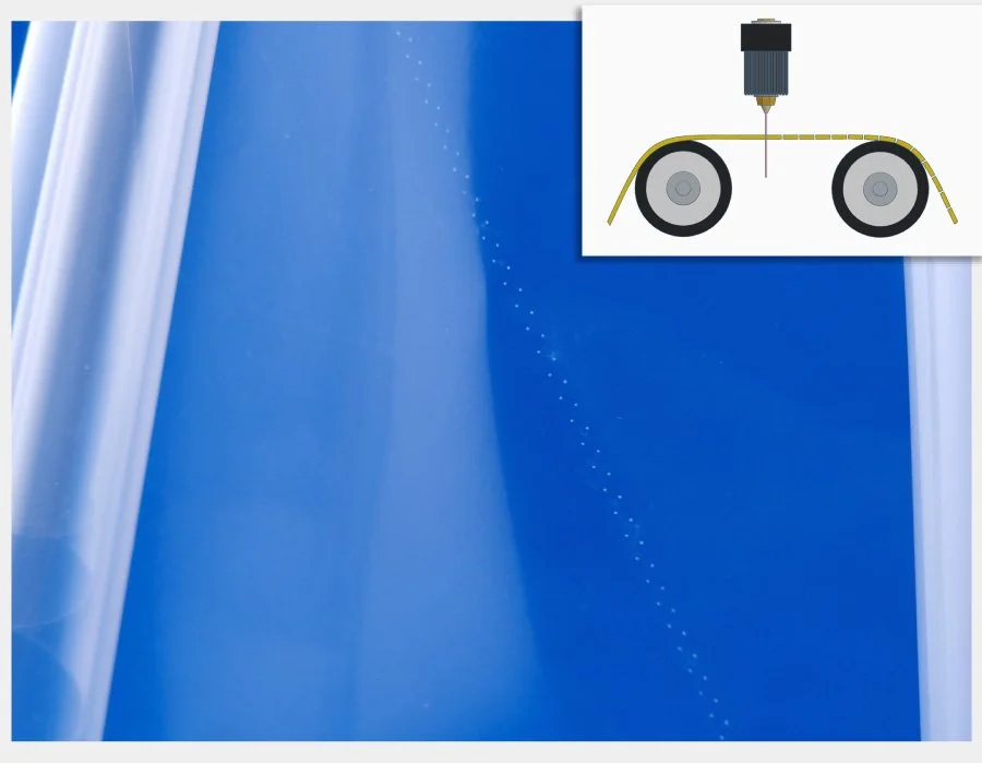 micro perforated material and laser head