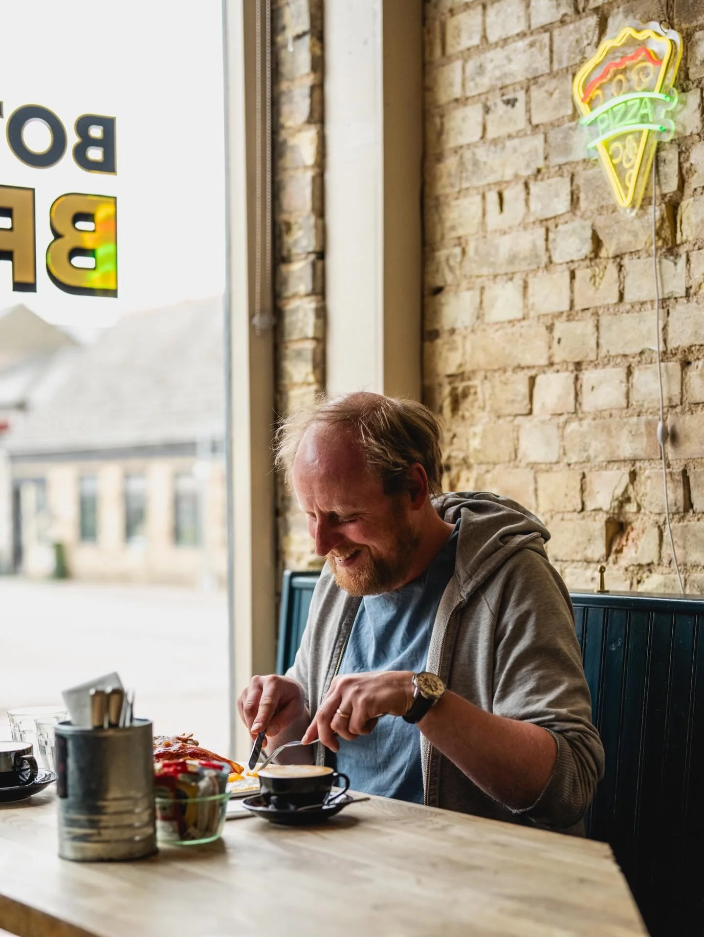 Happiest when eating. Shoutout to regular John, who likes a flat white on arrival!

Serving brunch from 9am 🍳

📸 @stevencreamerphotography