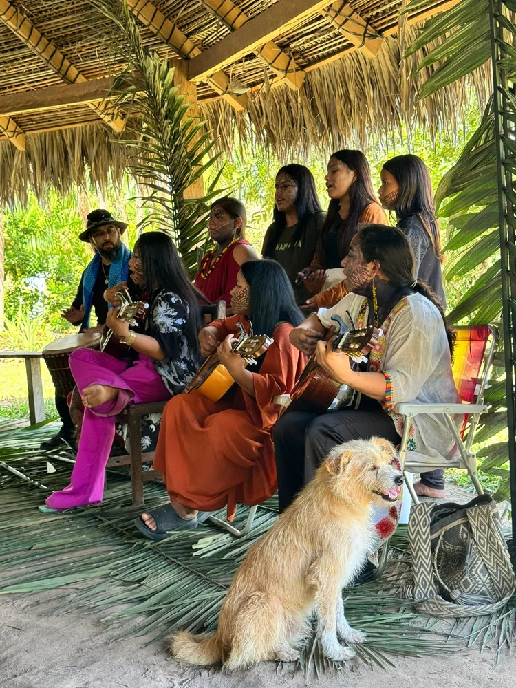 Music shared beneath a thatched shelter on a past Brazil journey