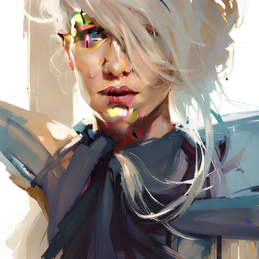 (Fig 5) Final version of AI generated digital image used as Leigh's source image for her acrylic canvas painting "Ghost of You"