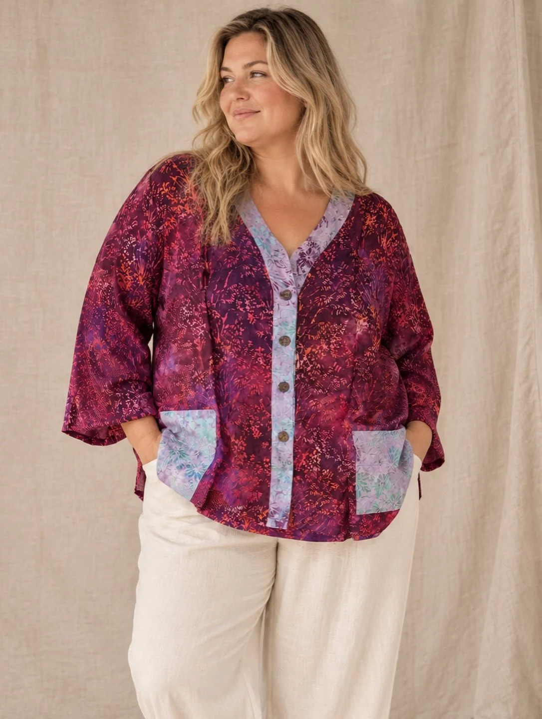 New collection, 100% Eco Viscose, Batik.
Our model is wearing Blouse Max, perfect for size 44/46.

Now available in our shops, Arnhem &amp; Zutphen.
Soon in our webshop!
www.dora-d.nl