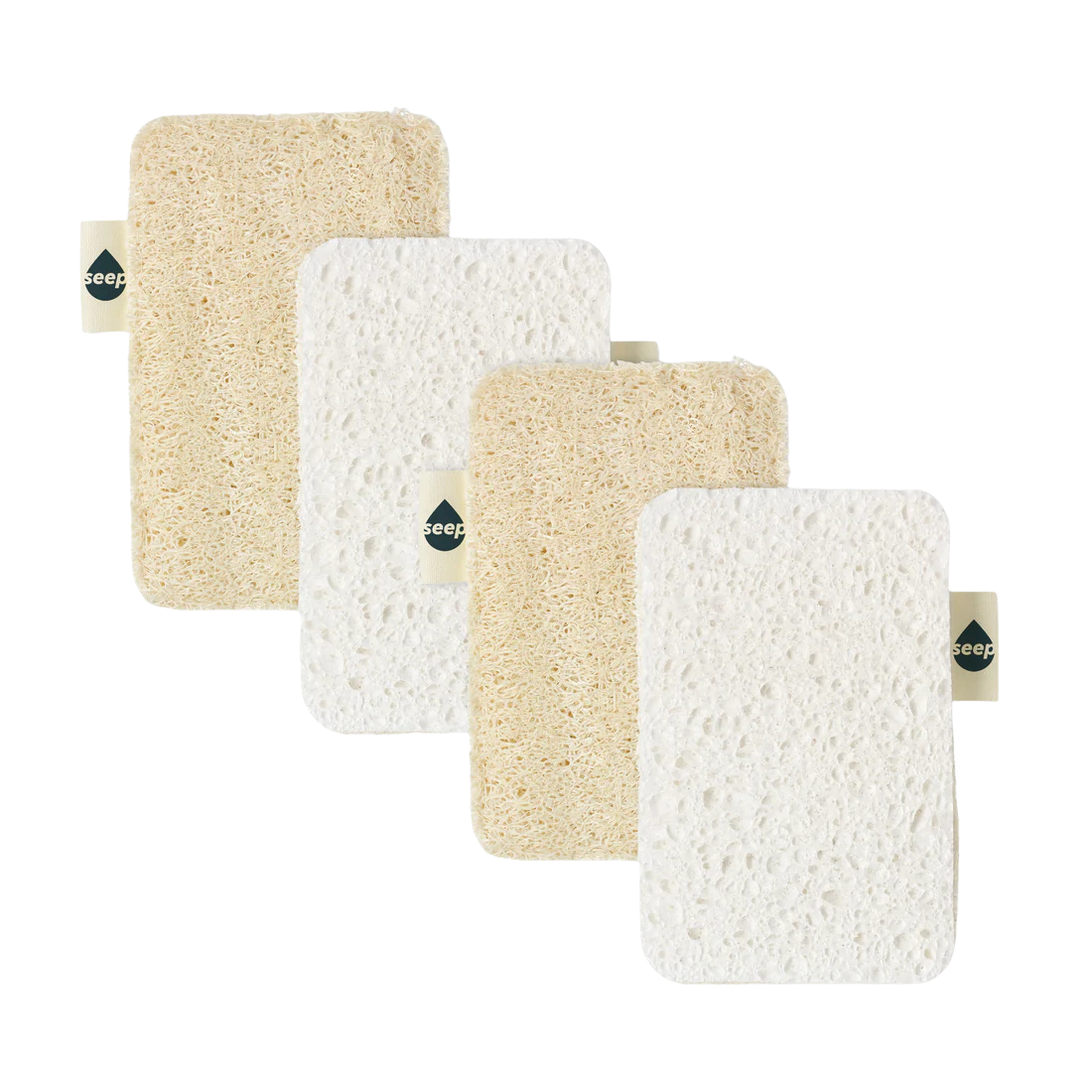 Seep plastic free sponge scourers