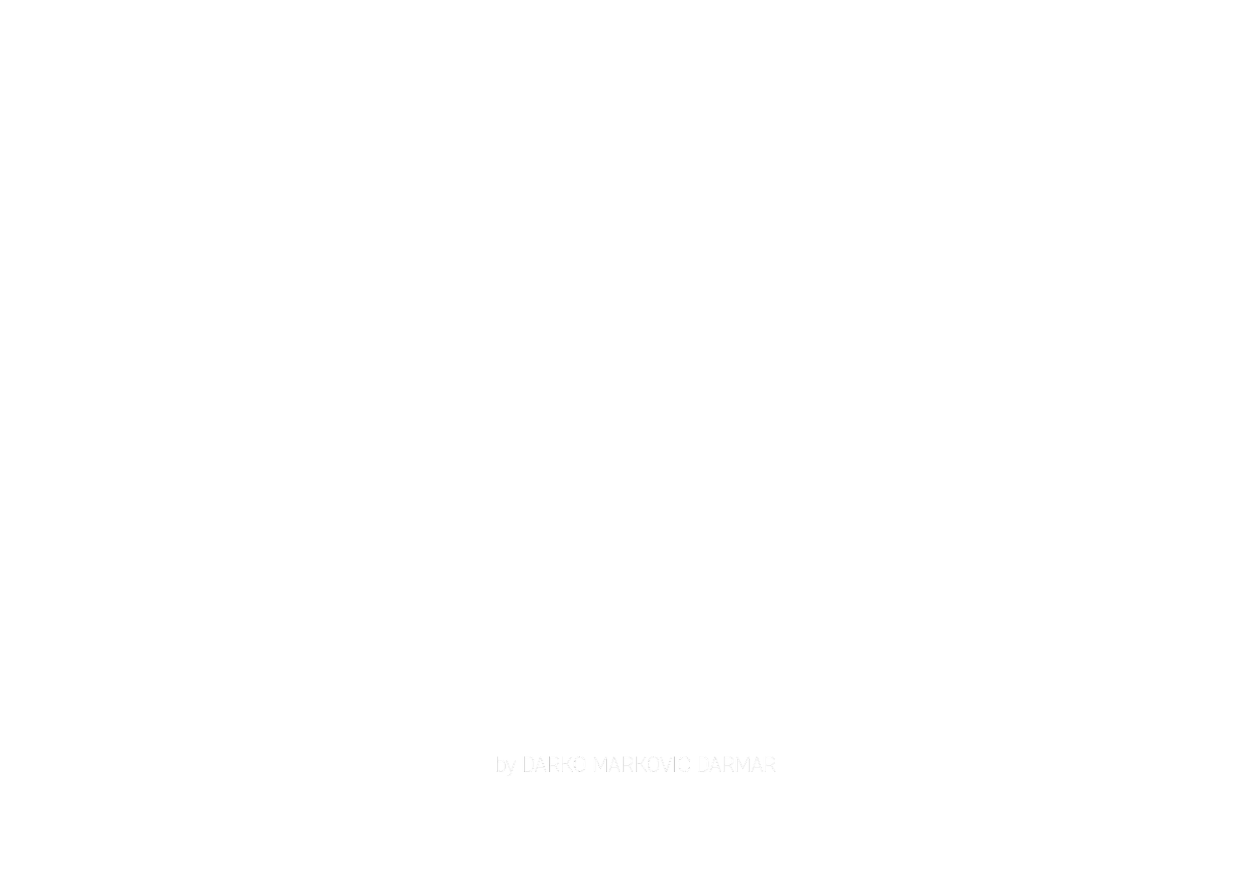 Book cover with black background, white maze-like design forming the word "INSIDE" and the subtitle "by DARKO MARKOVIC DARMAR" at the bottom.