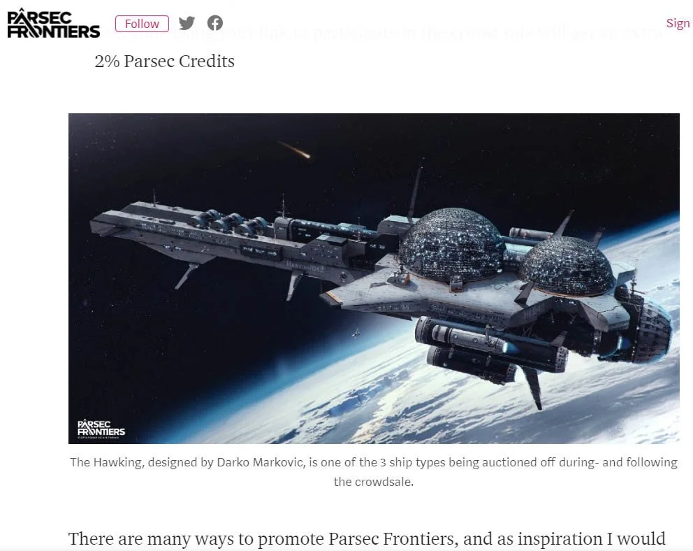 A spaceship orbiting Earth with two domed structures on its surface, connected by a central platform, in space.