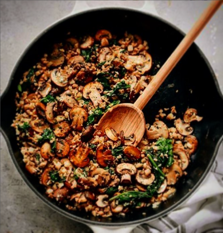 “Arroz” de Coliflor con Hongos Porcini