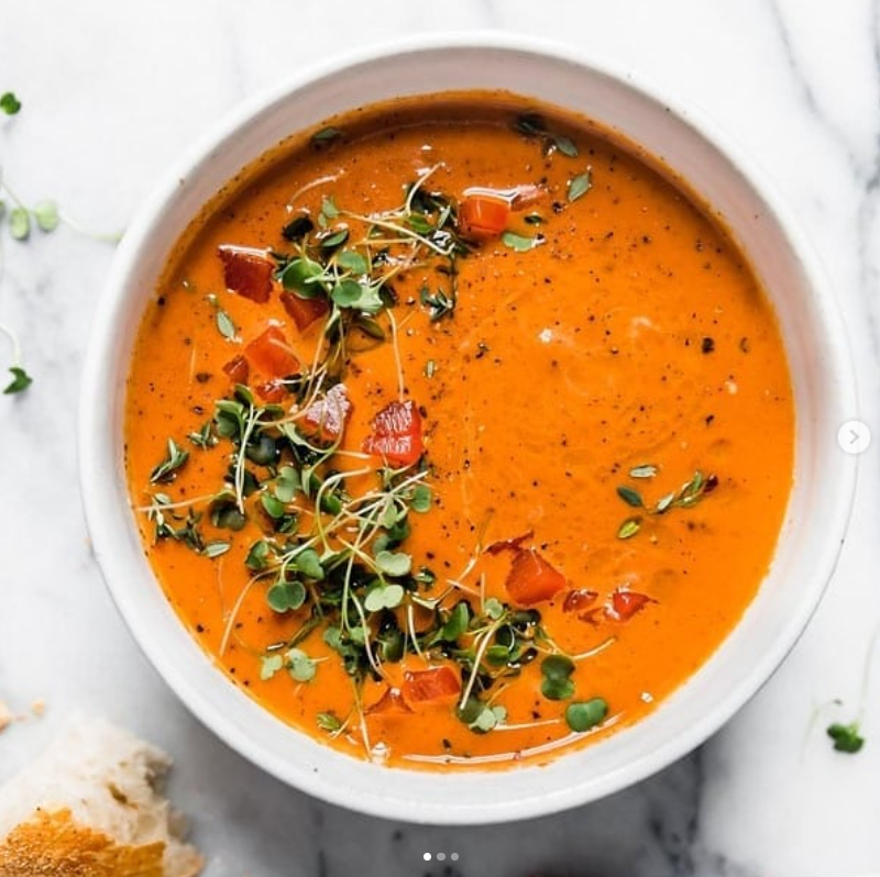 Sopa de Pimiento Rojo Asado y Calabaza Butternutsquash