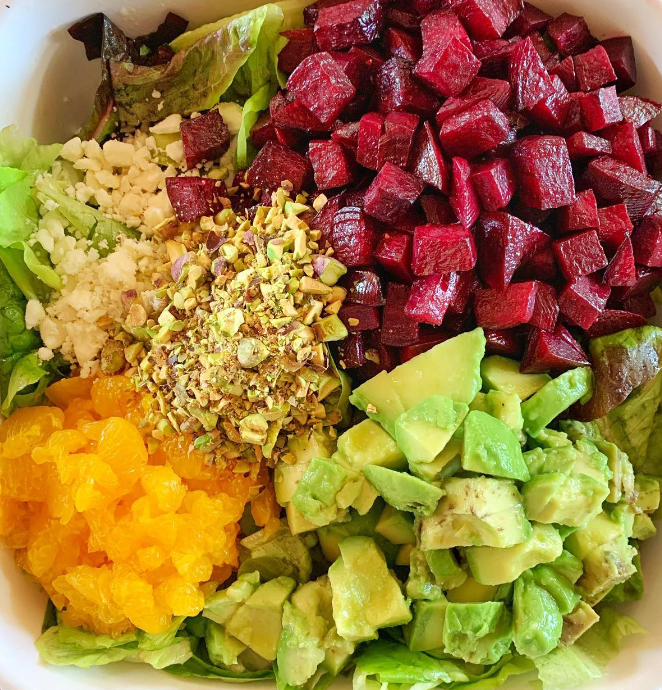 Ensalada de Remolacha y Mandarina con Vinagreta de Naranja y Amapola